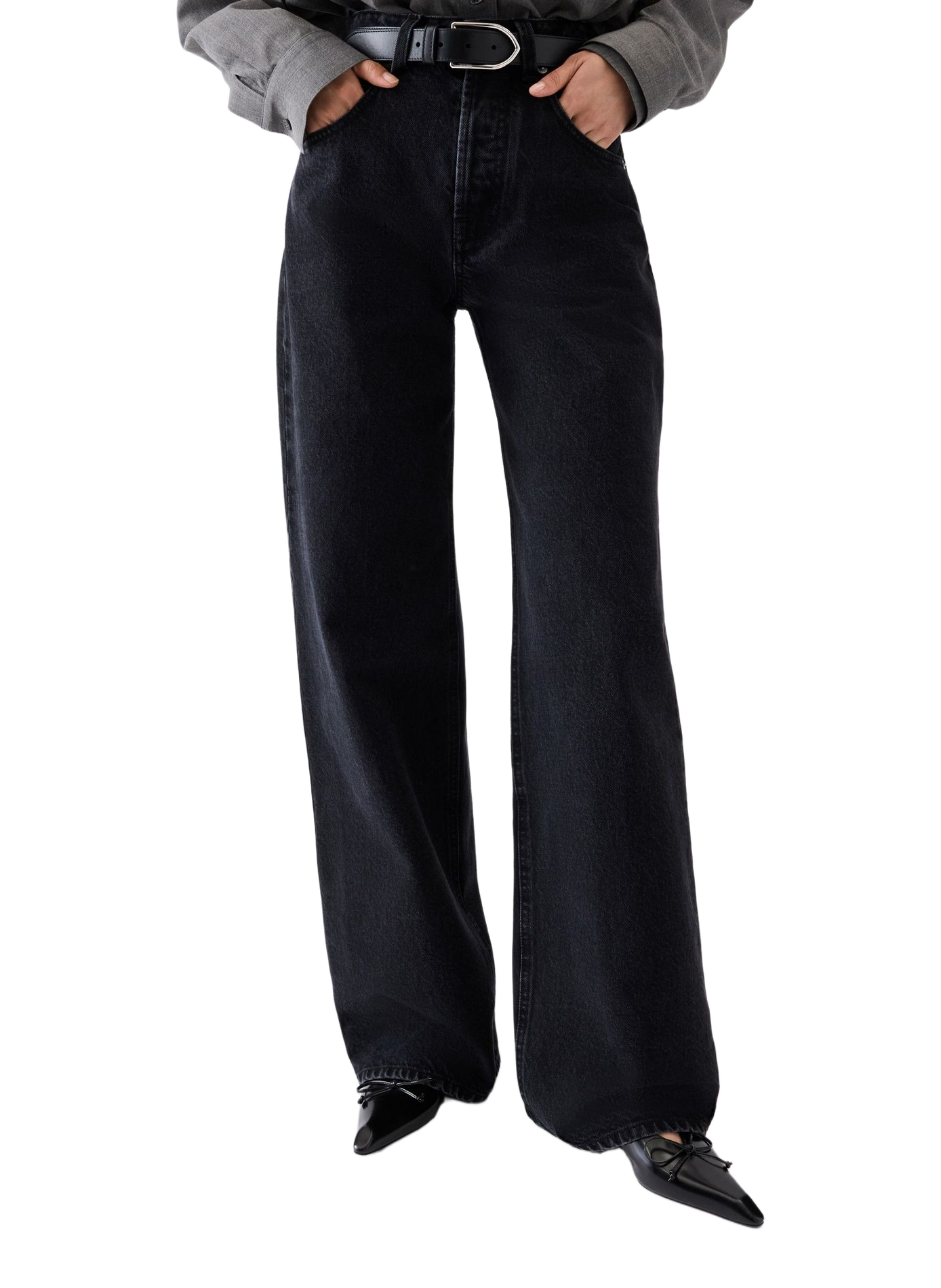 Wide Leg Denim Jeans | Black JACQUEMUS Women