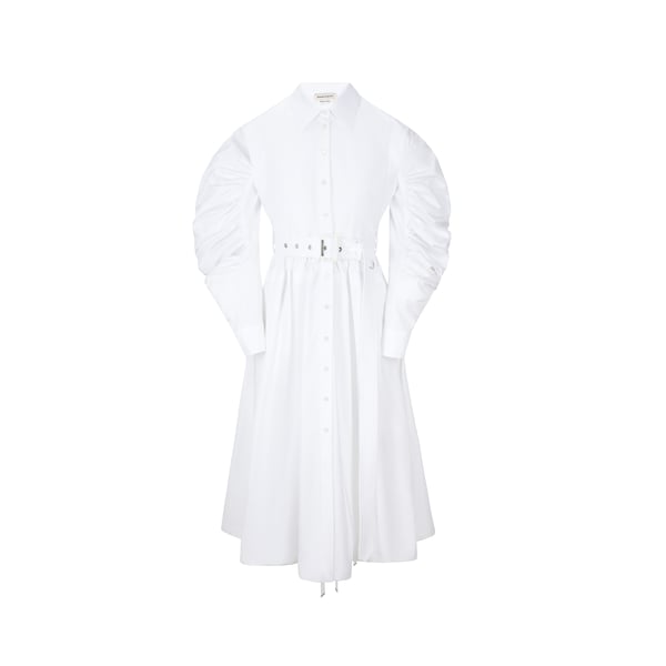 Robe-chemise en popeline de coton