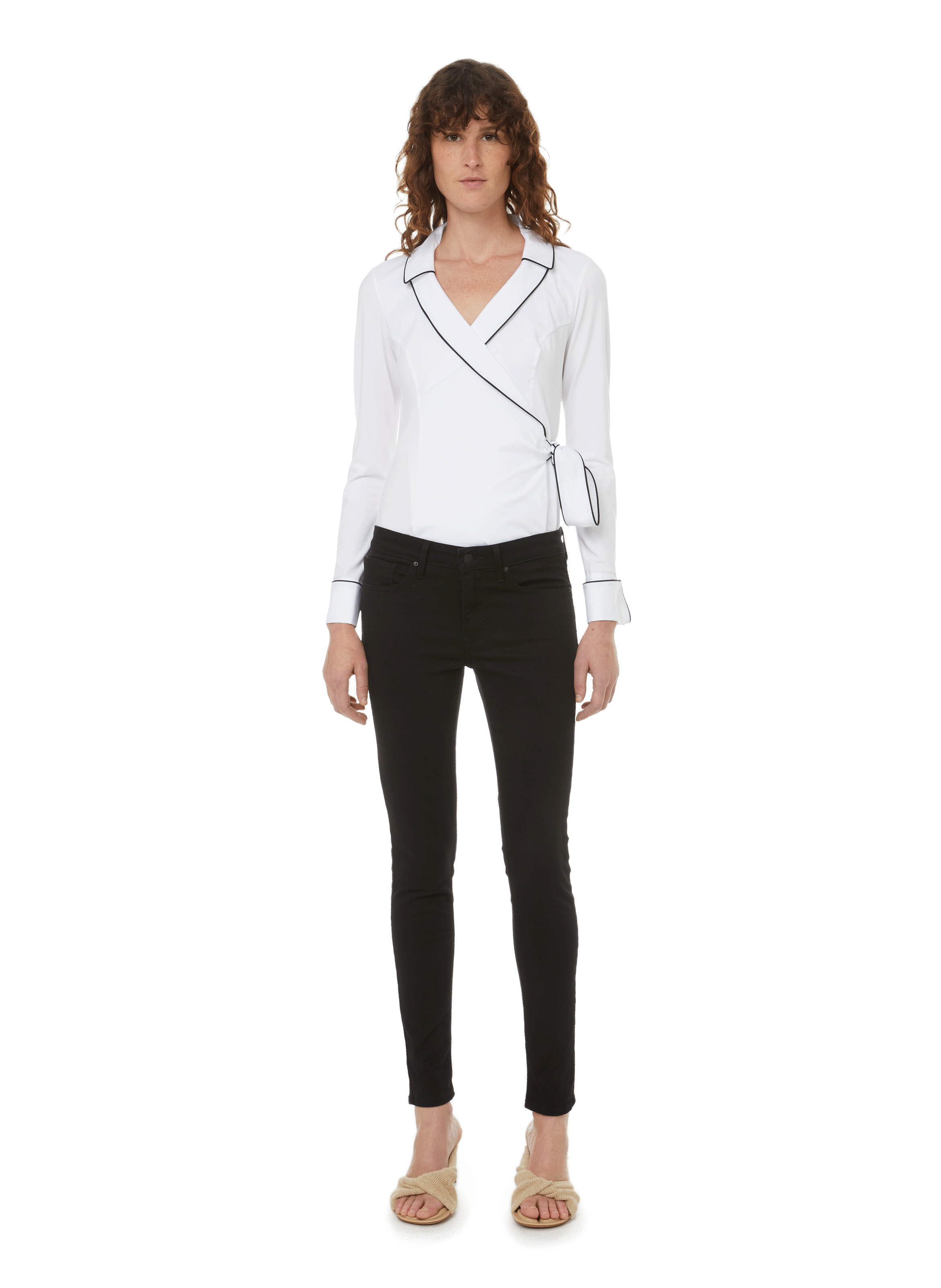 Jean 711 Skinny en lyocell et coton LEVI'S Noir