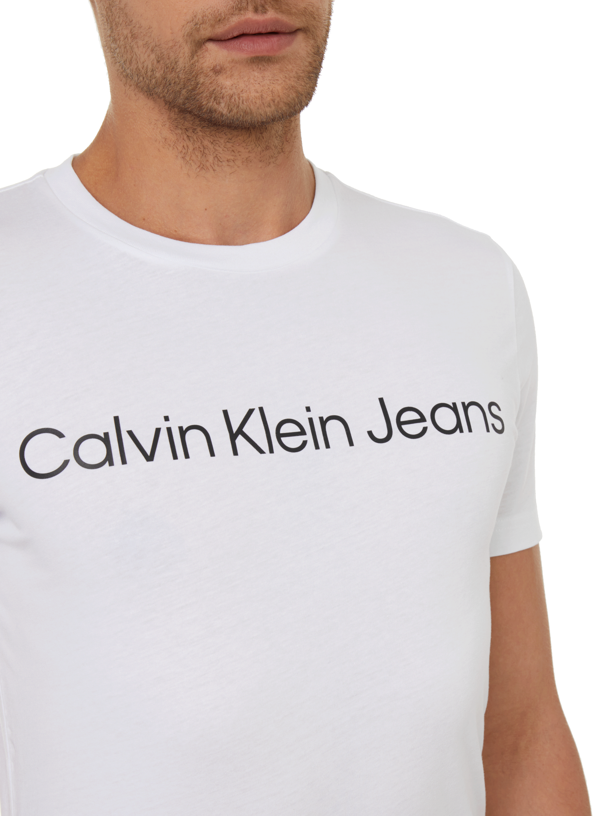 T-shirt à logo en coton CALVIN KLEIN Blanc