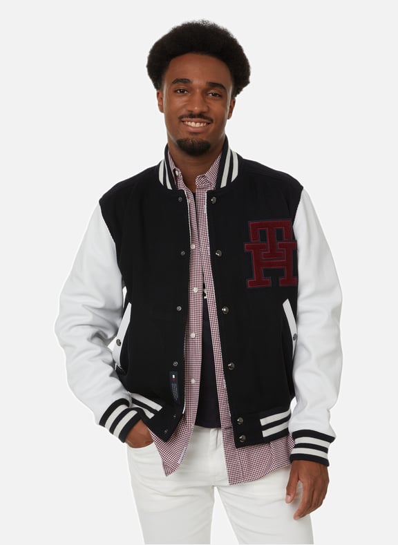 COTTON AND LEATHER BOMBER JACKET TOMMY HILFIGER for MEN