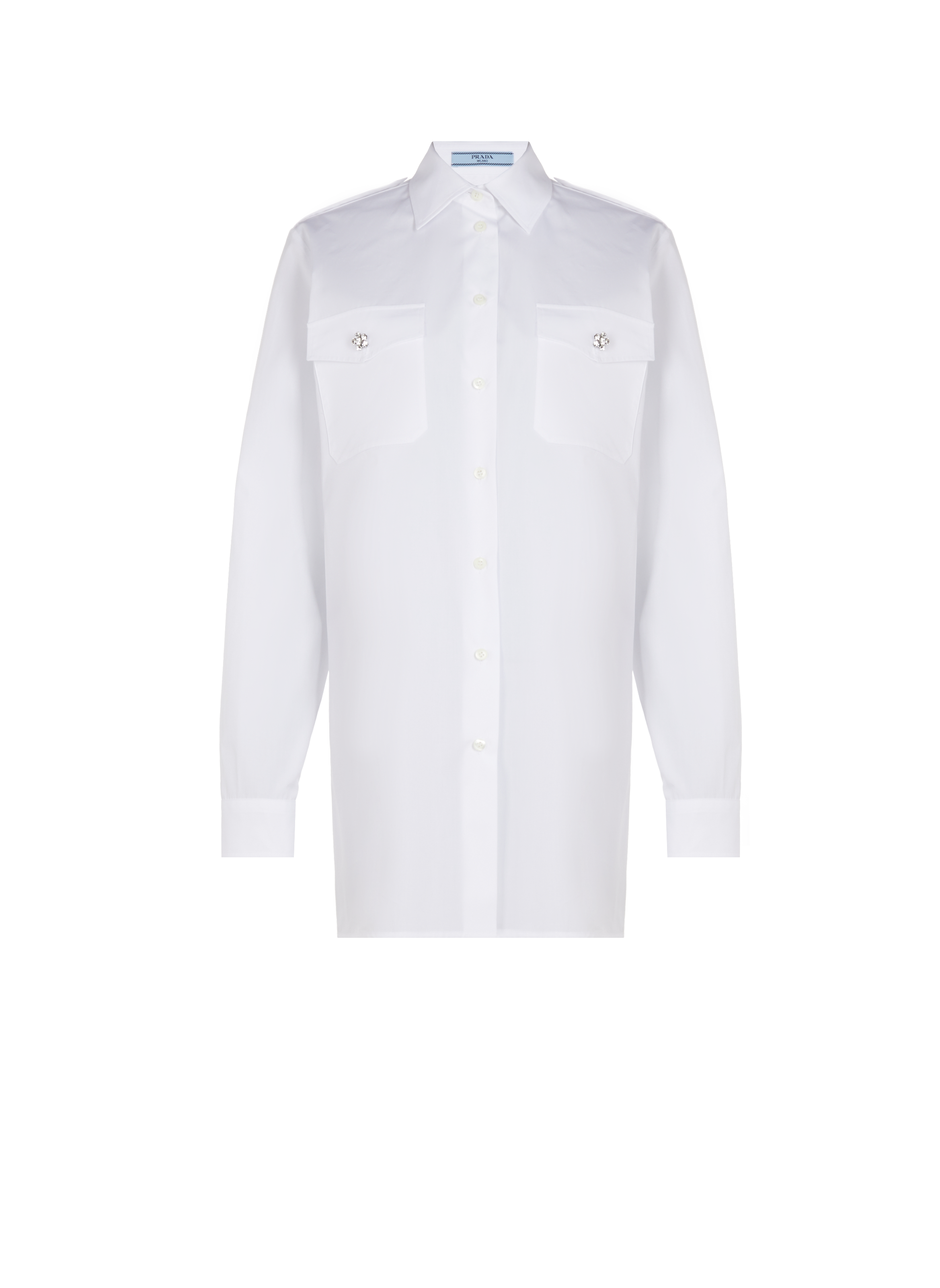 Plain cotton shirt PRADA White