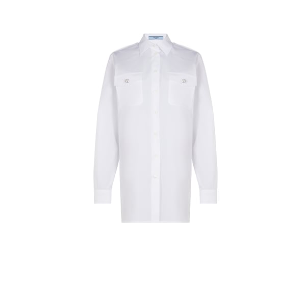 Prada Plain Cotton Shirt In White