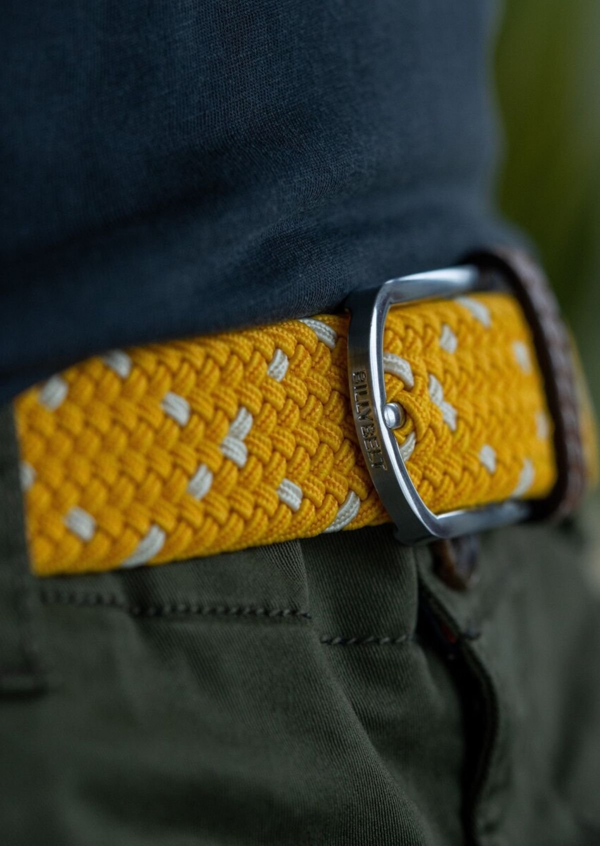 Ceinture tressée élastique multicolore BILLYBELT Jaune