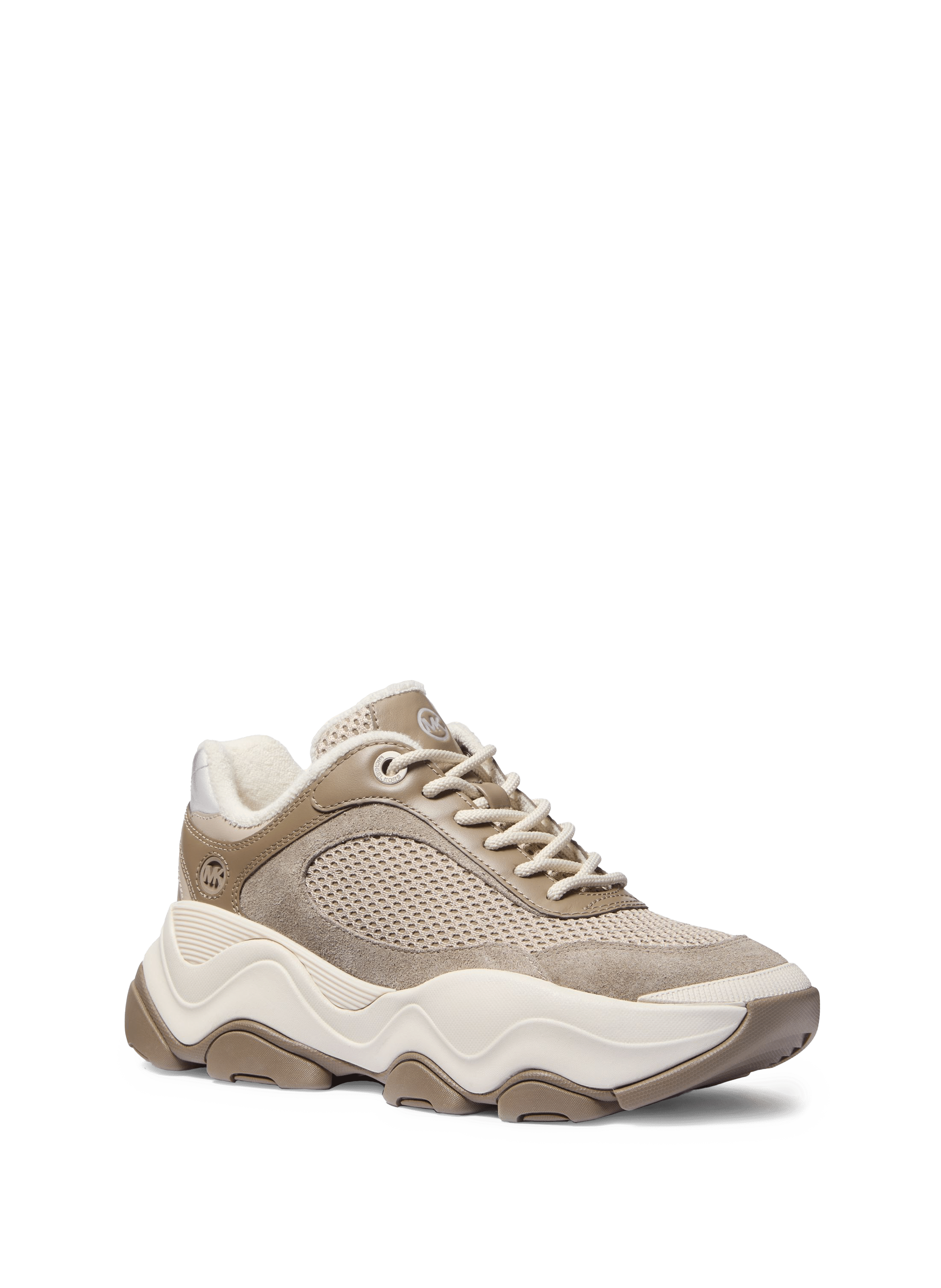 Baskets Atlas en maille et cuir  MICHAEL KORS Beige