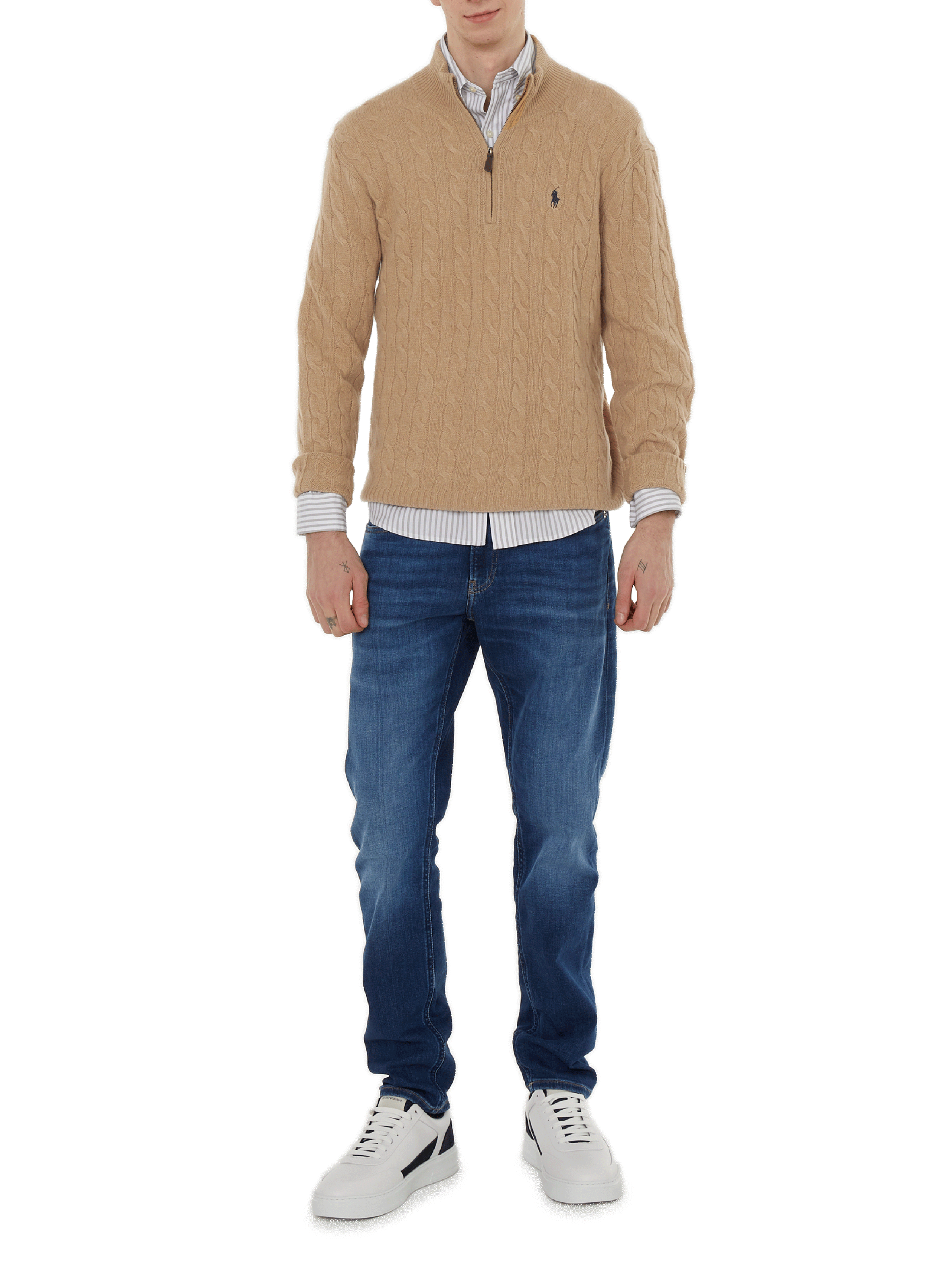 Pull en laine et cachemire POLO RALPH LAUREN Marron