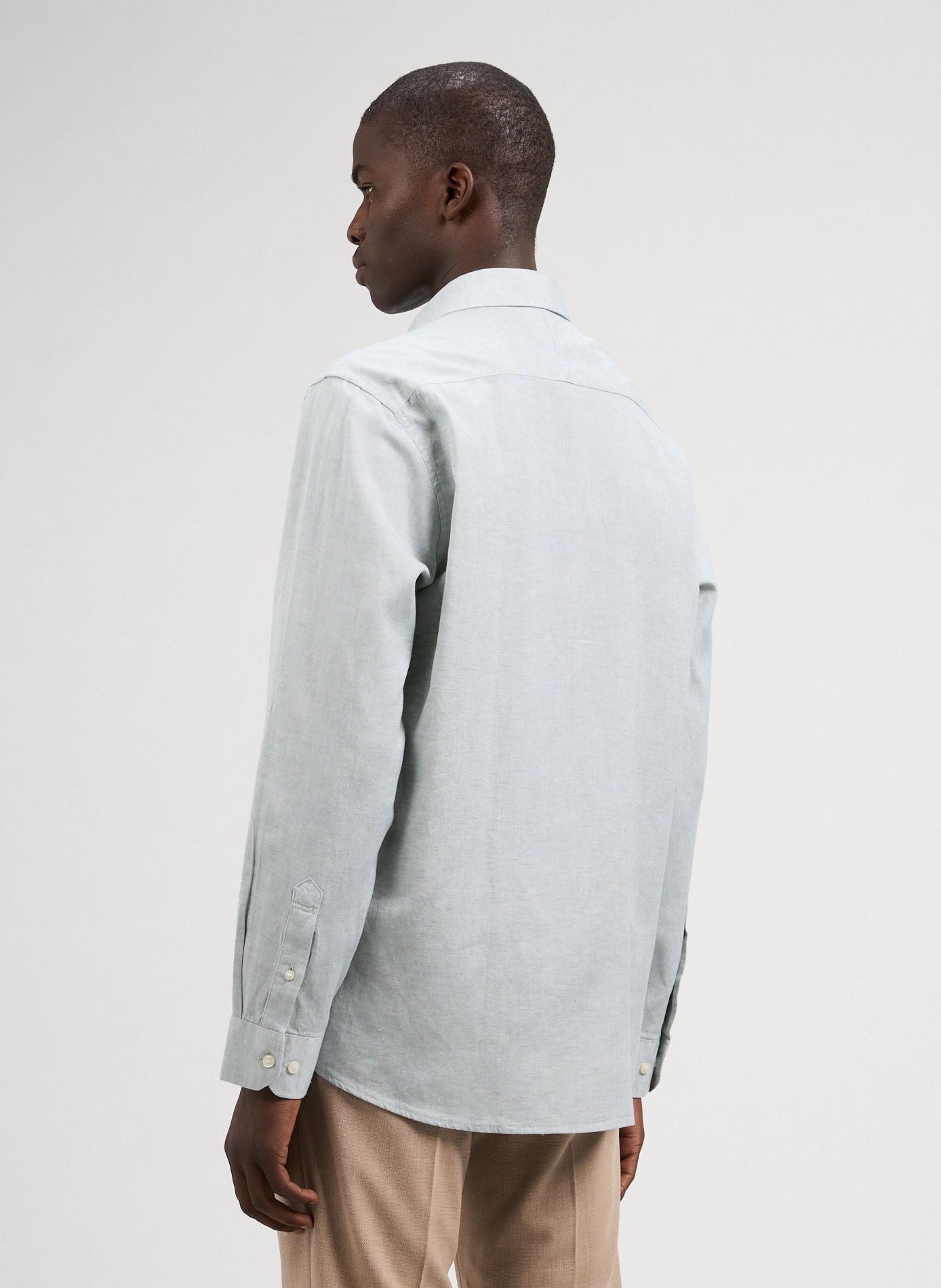 Straight long-sleeved shirt SELECTED Green