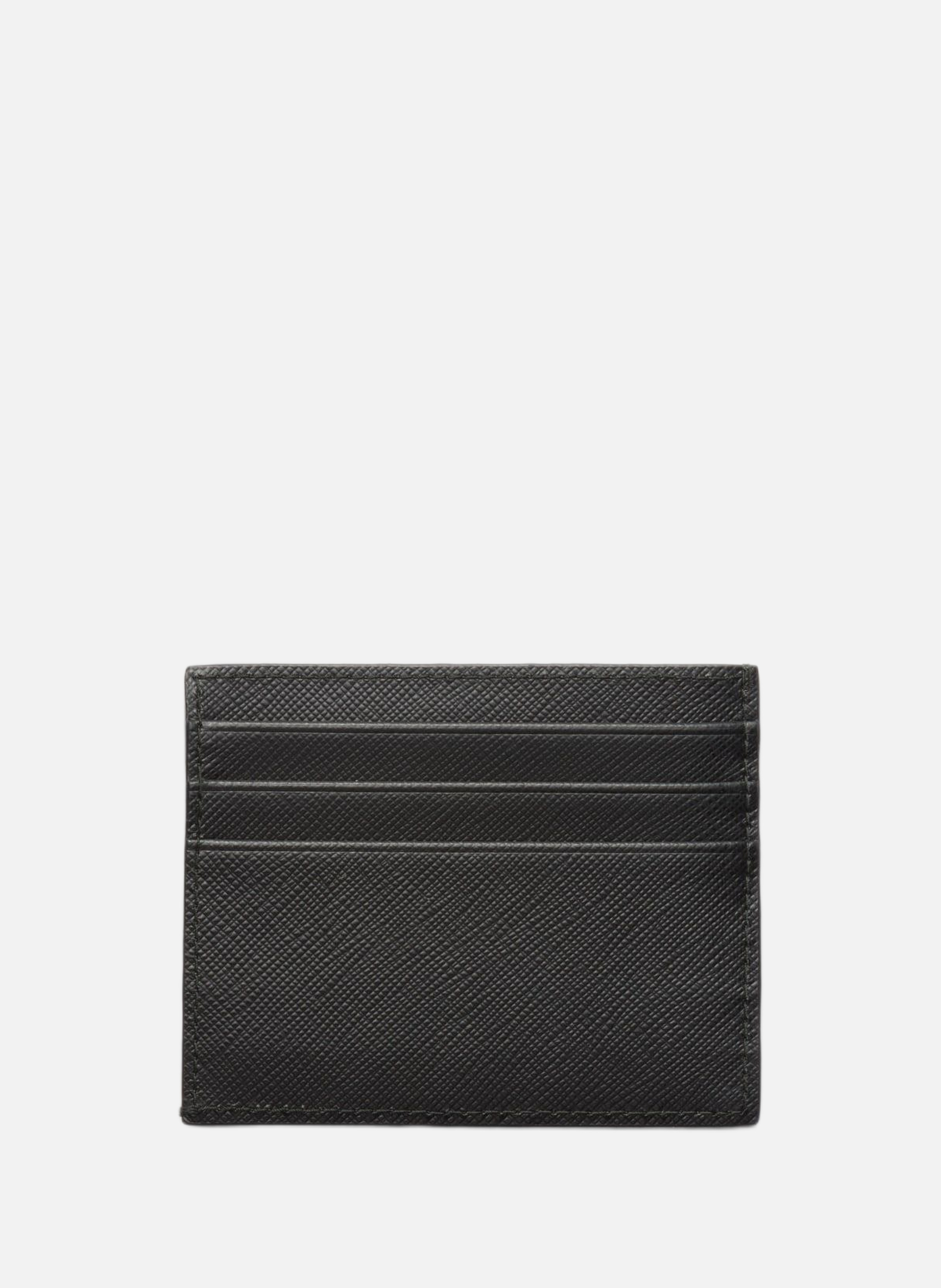 Porte-cartes en cuir saffiano PRADA Noir