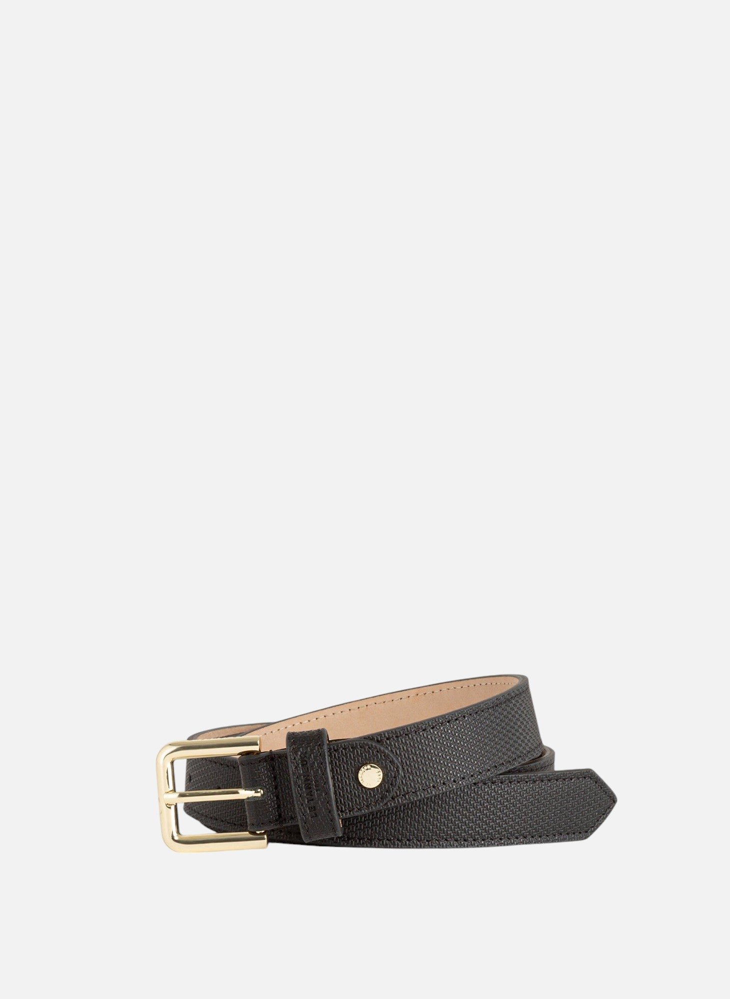 Ceinture avec boucle carrée en cuir signature t LE TANNEUR Noir