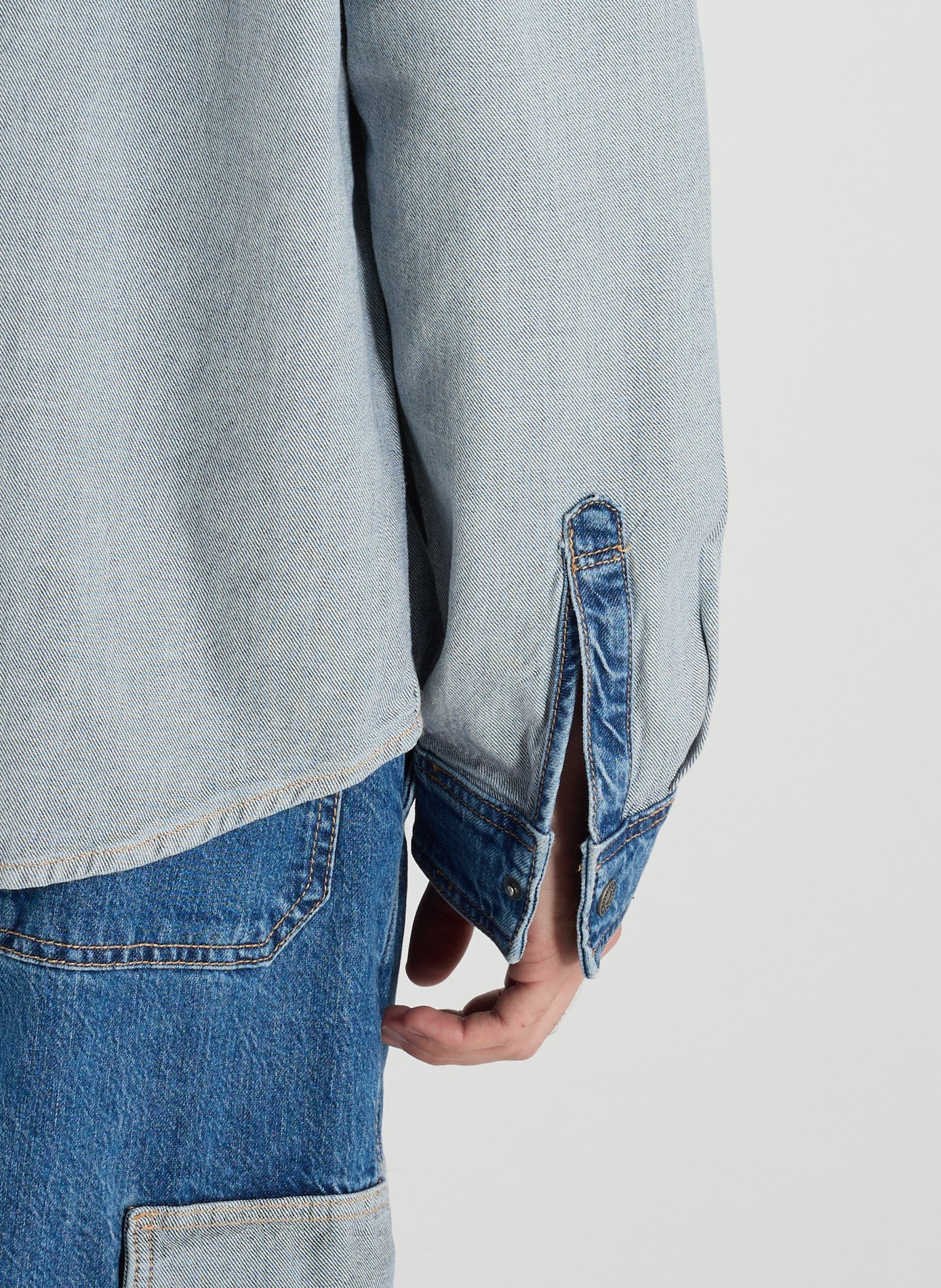 Bleached denim Shirt GUESS Blue