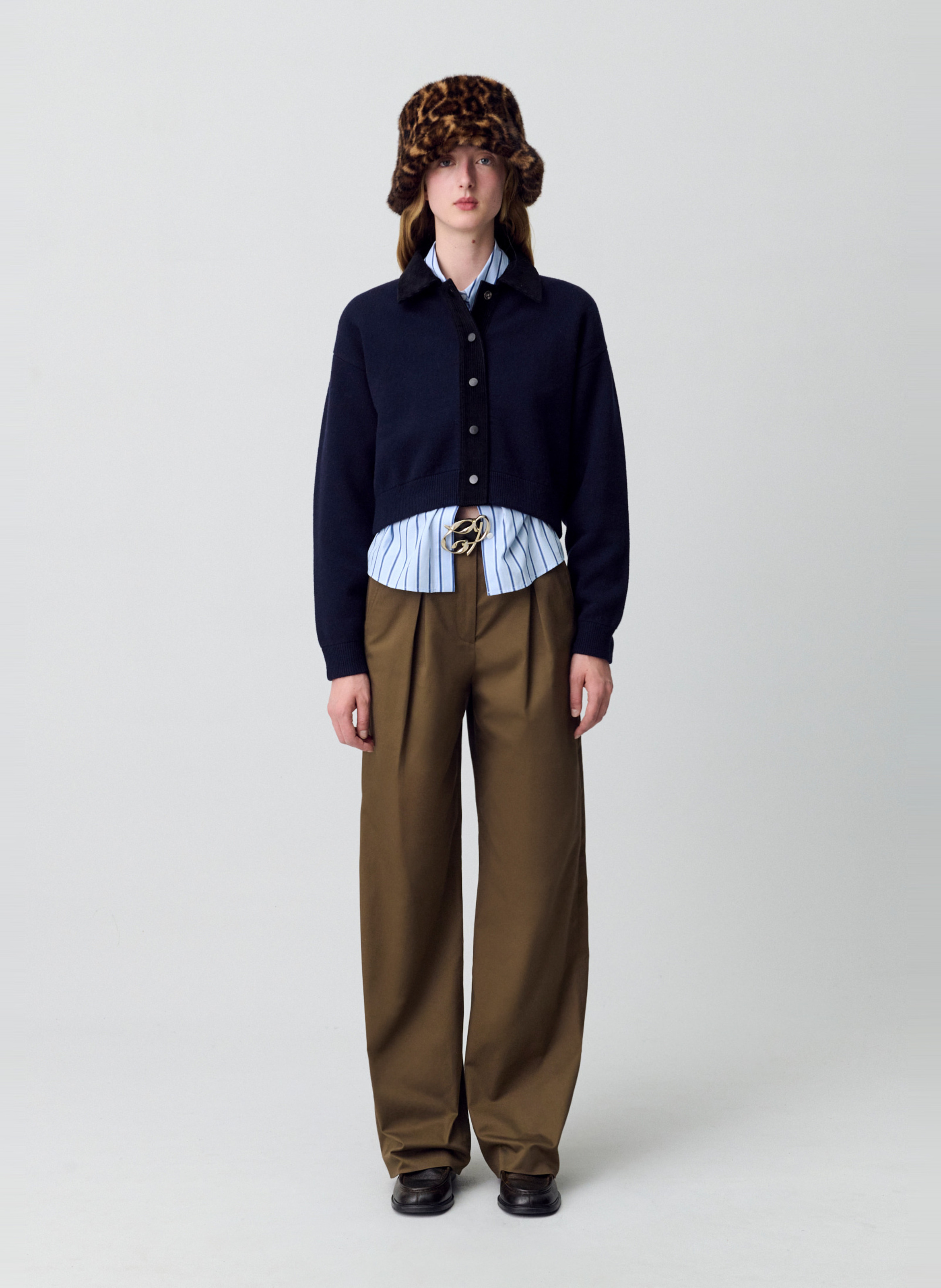 Pantalon droit en coton mélangé pedro CLAUDIE PIERLOT Kaki