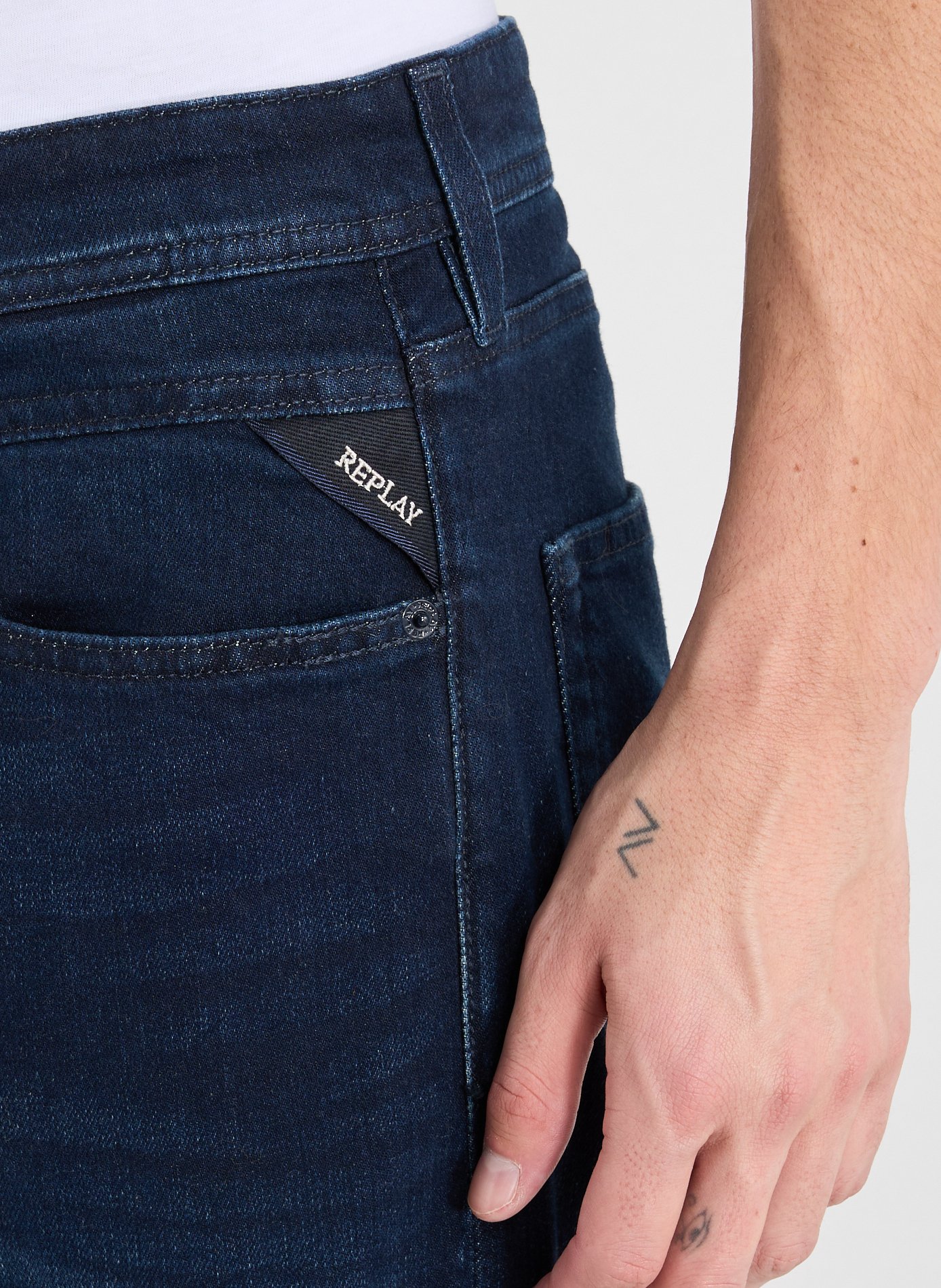 Jeans en coton mélangé REPLAY Bleu