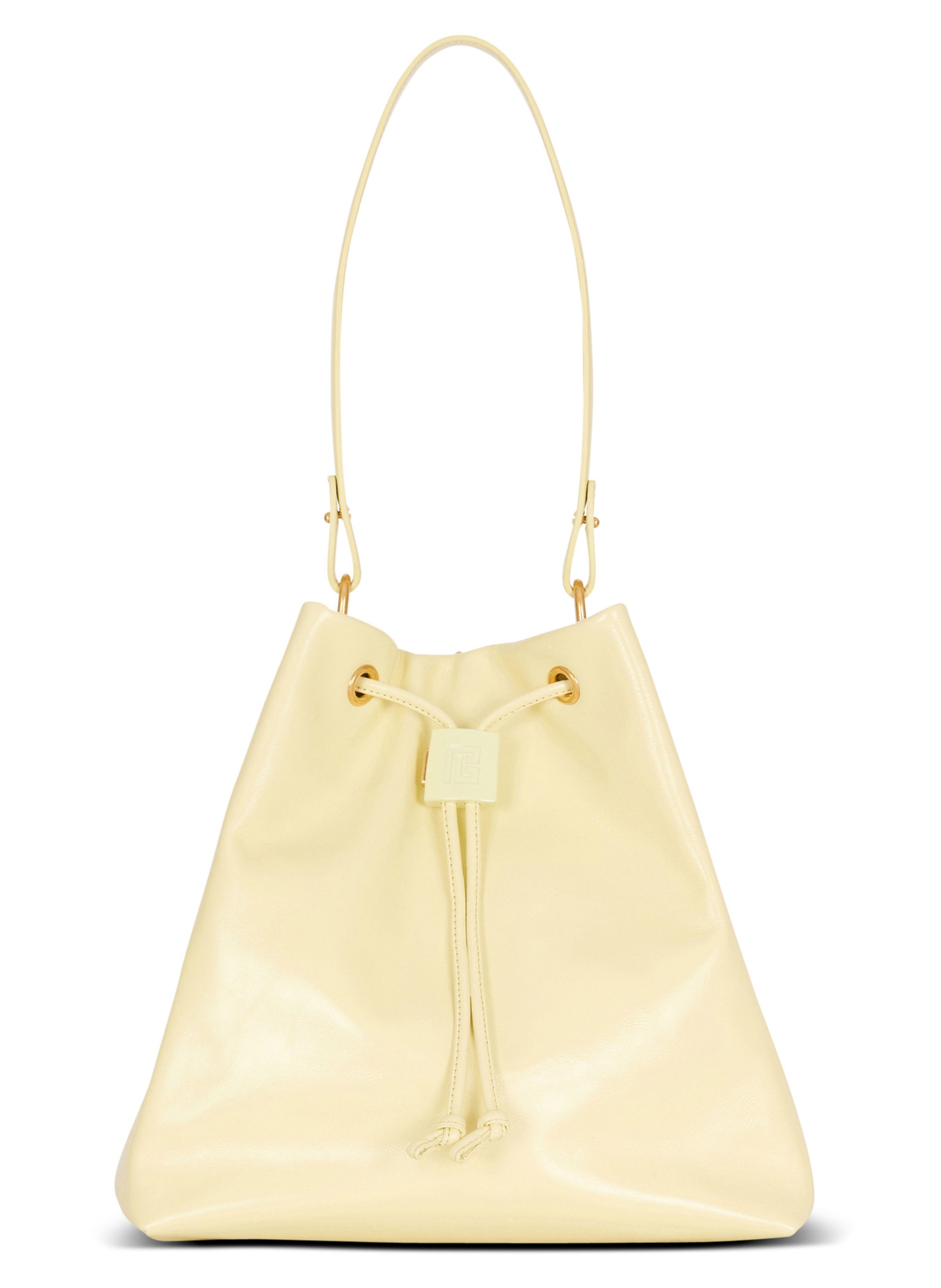 Sac à dos pulse en cuir de veau BALMAIN Jaune