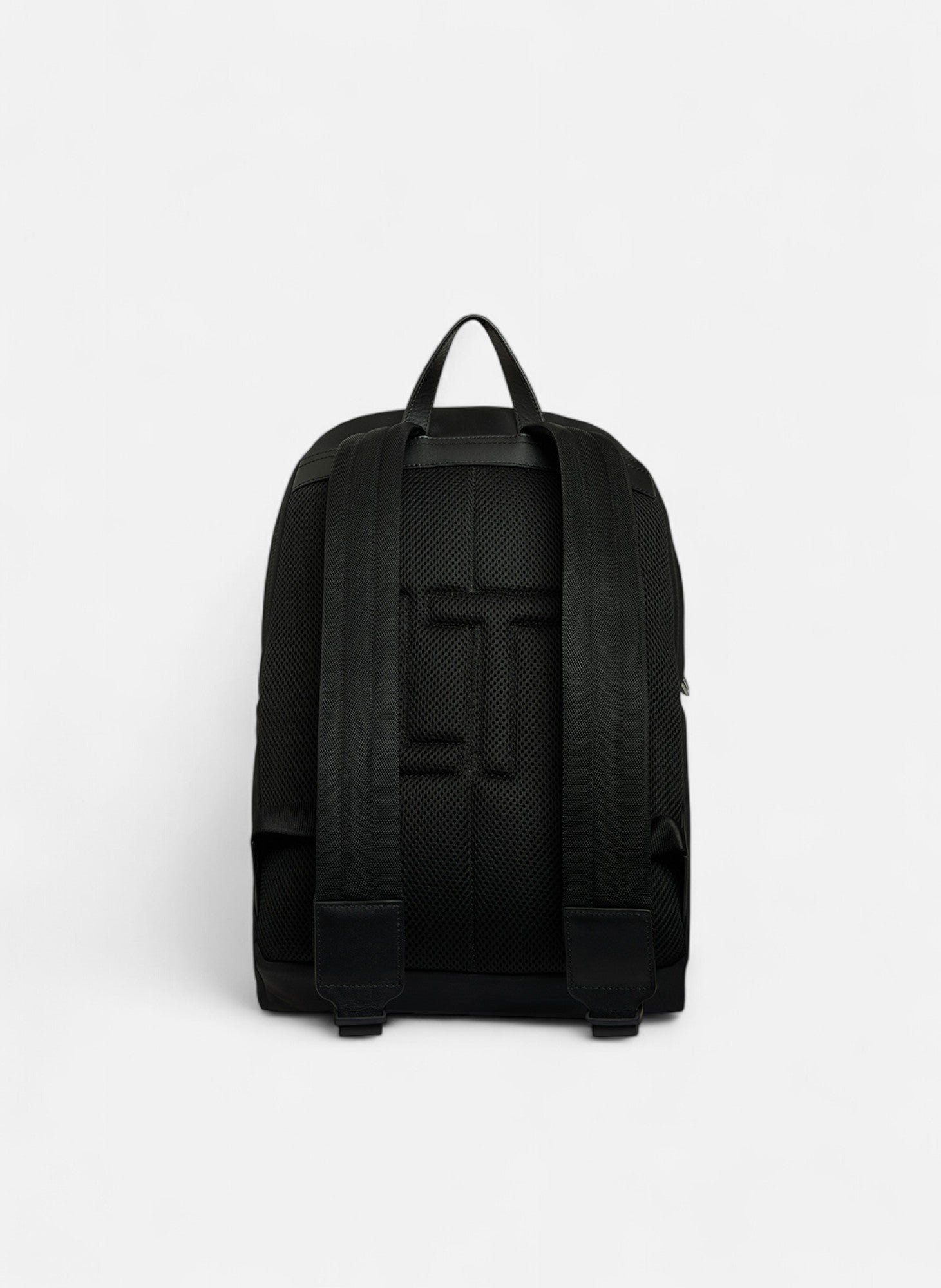 Sac à dos zippé basile en toile nylon et cuir lisse LE TANNEUR Noir