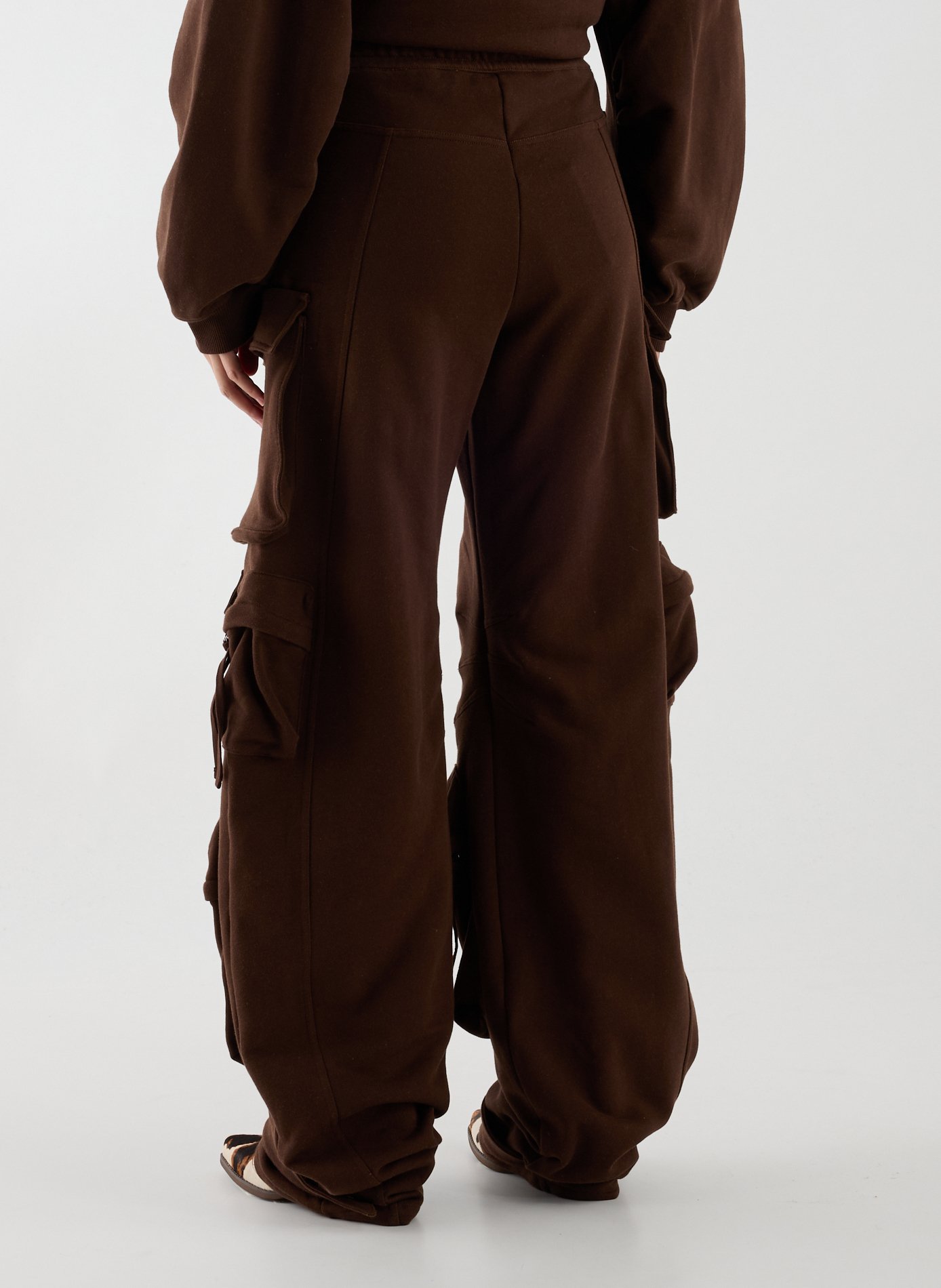 Wide cotton cargo pants THE ATTICO Brown
