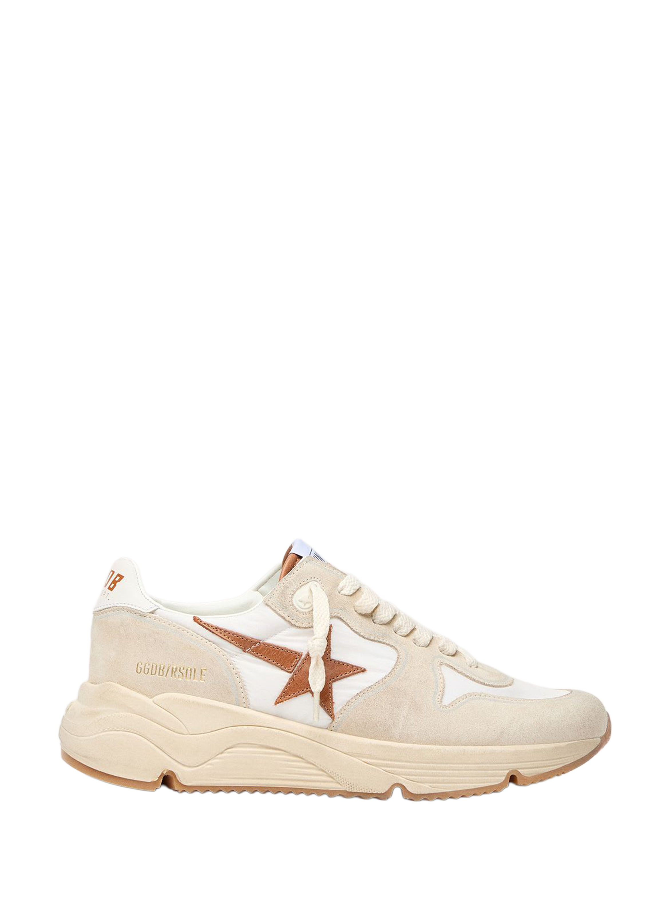 Lace-up basket with star pattern in leather GOLDEN GOOSE Beige