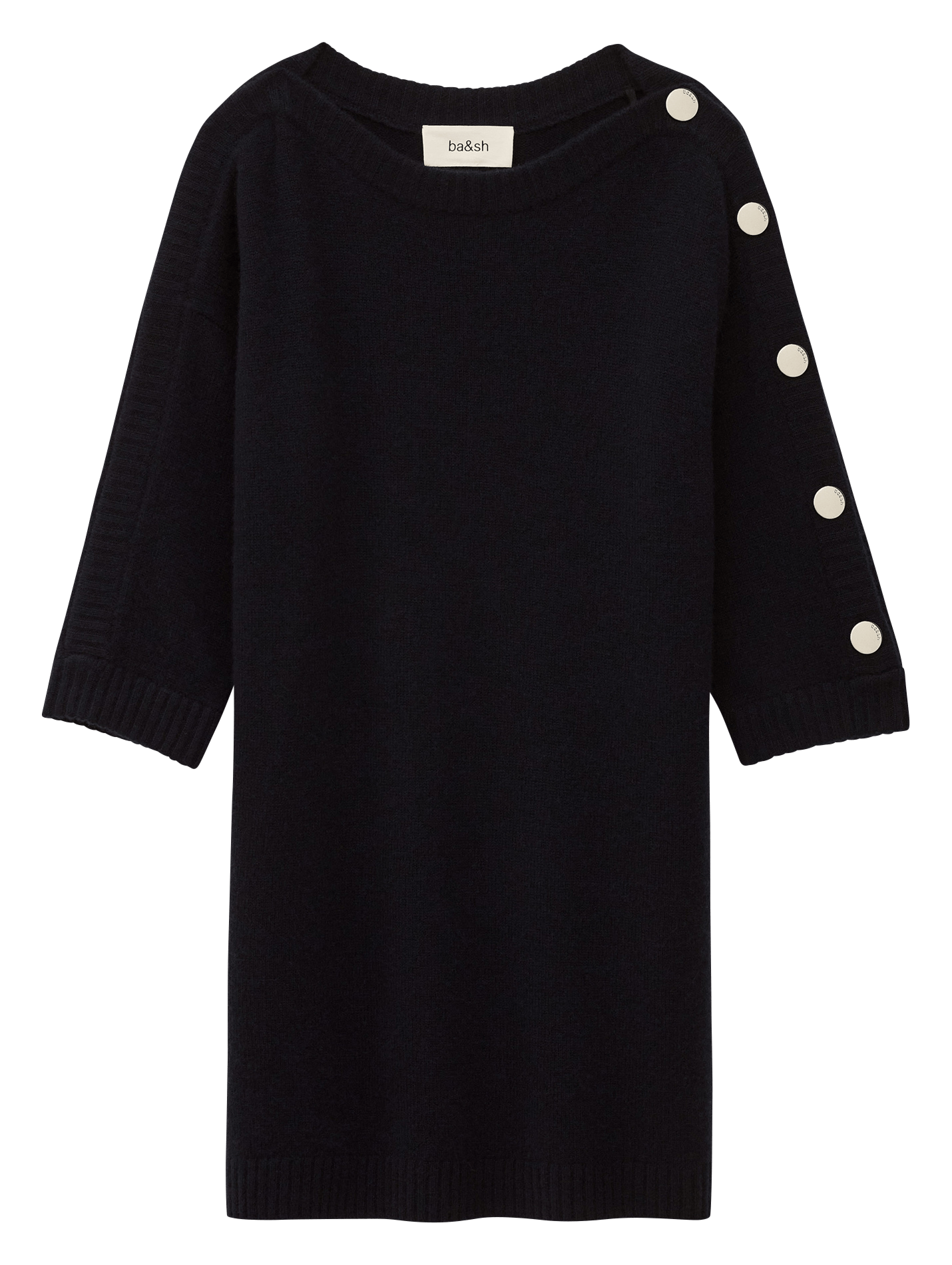 Robe courte col rond en cachemire coleen BA&SH Bleu