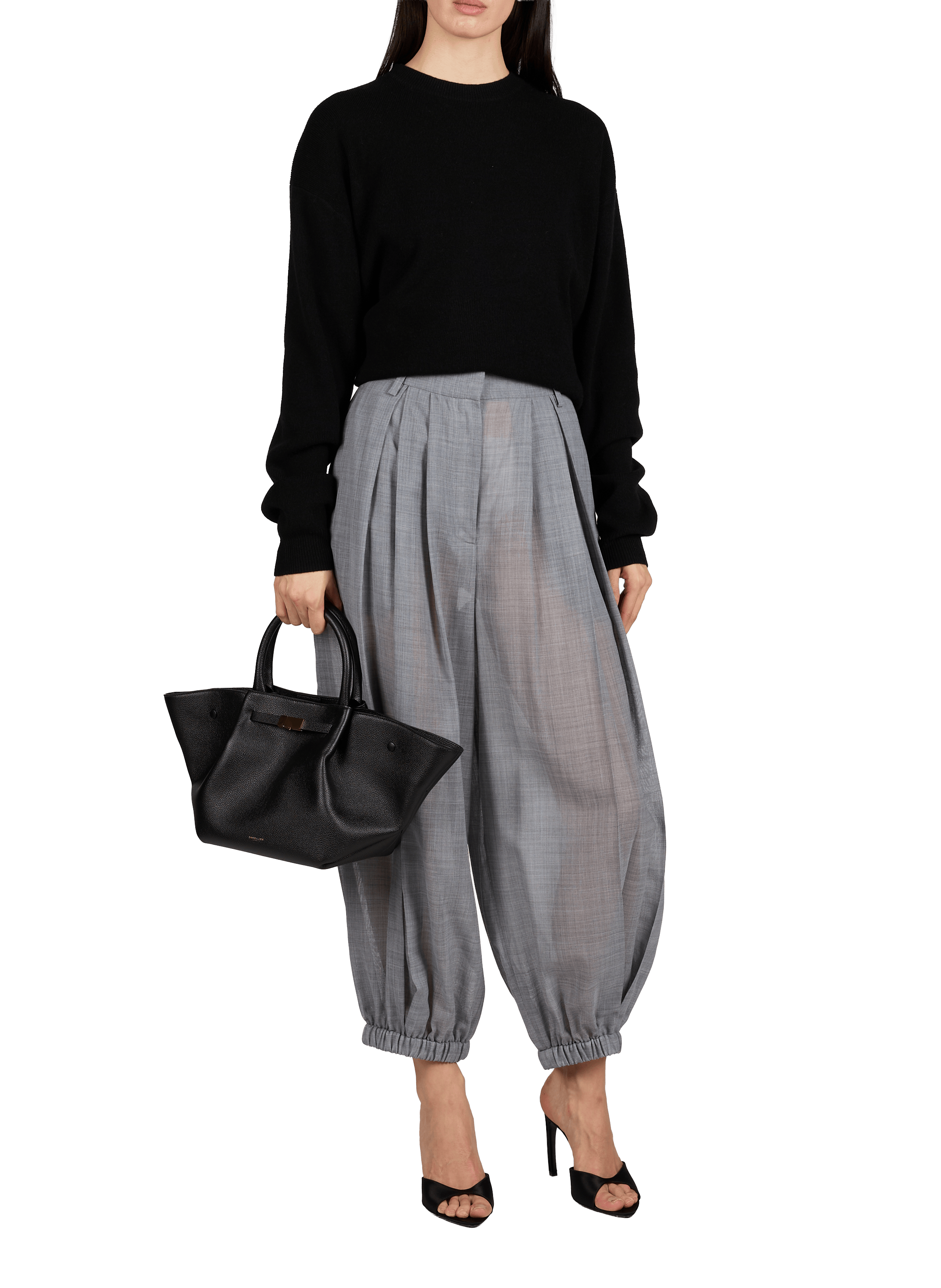 Cardigan with flower embroidery TIBI Black