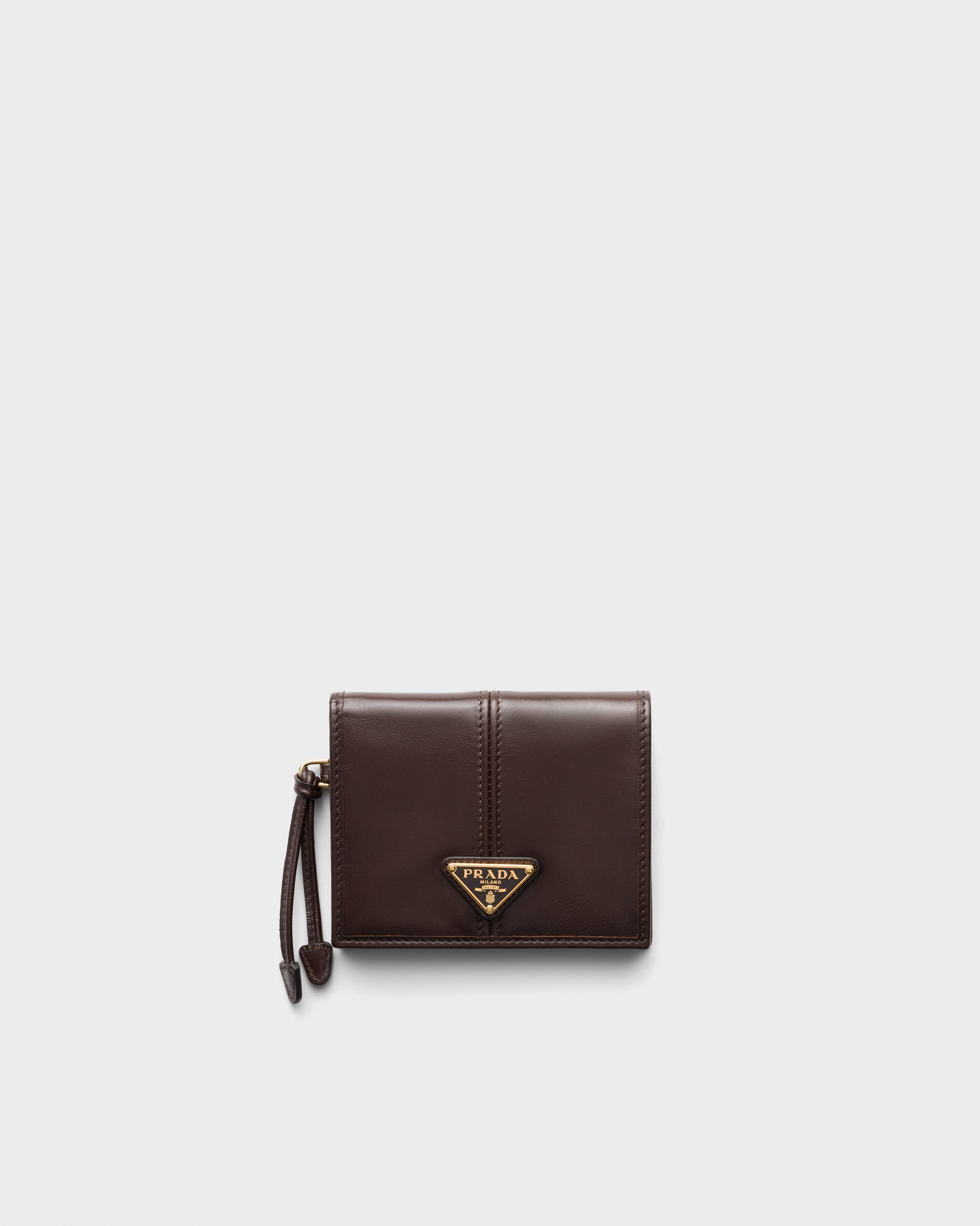 Petit portefeuille en cuir PRADA Marron
