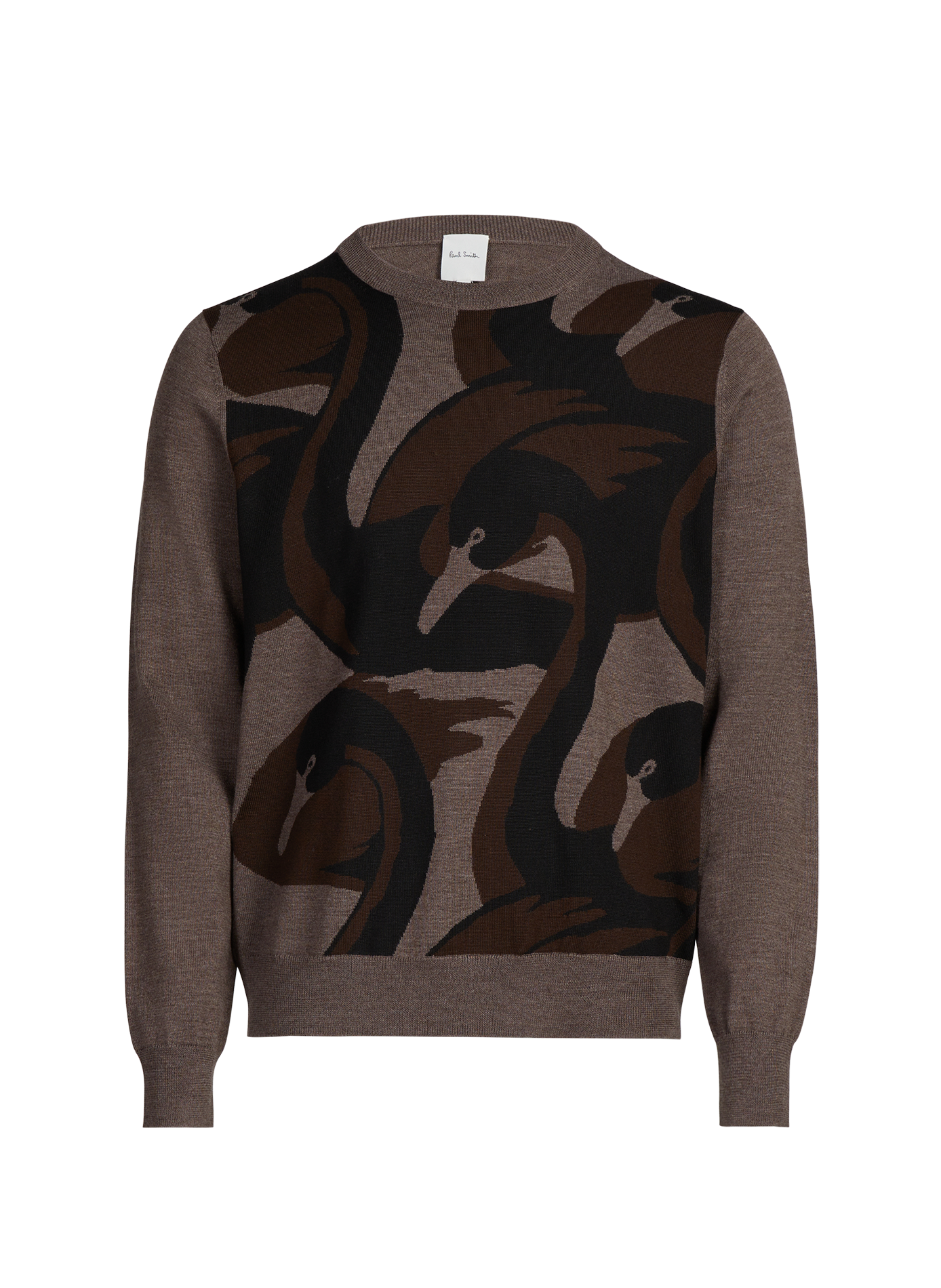 <p>Straight printed wool merino and silk pull</p> PAUL SMITH Brown