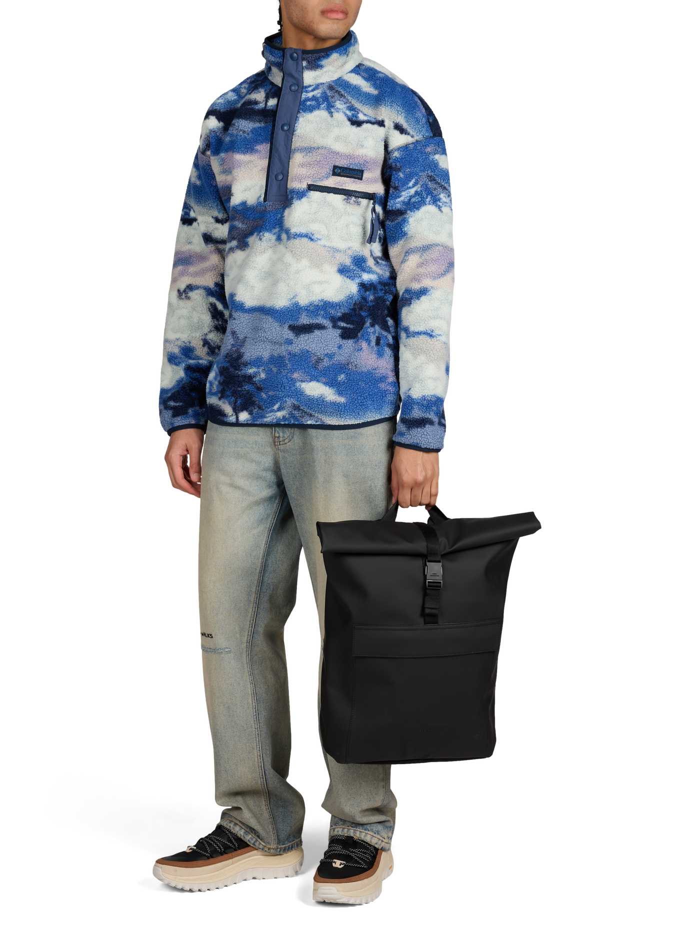 Helvetia printed fleece COLUMBIA Blue