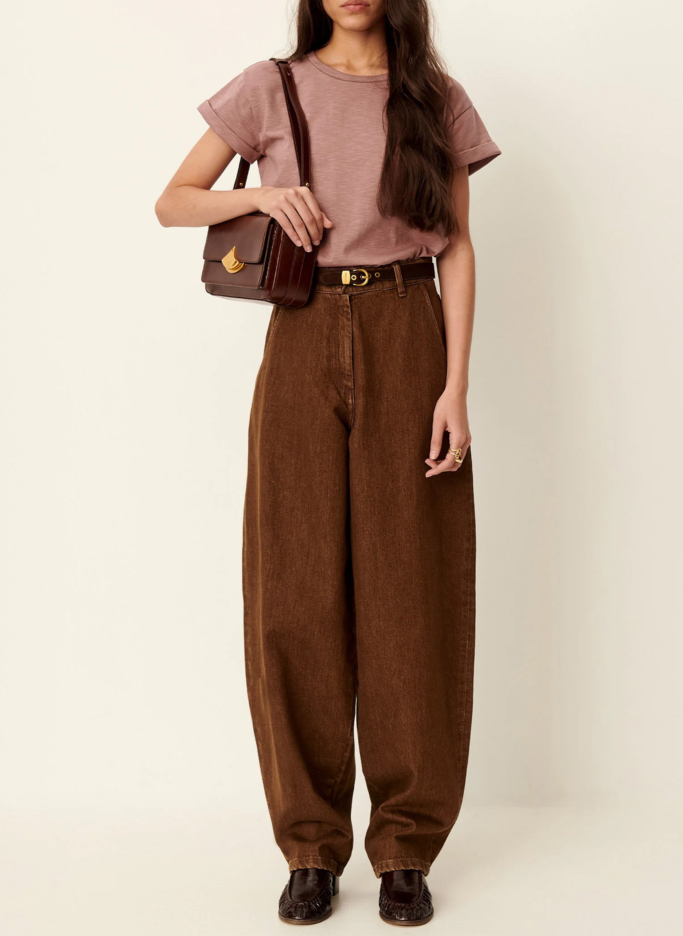 Tee-shirt col rond en coton mélangé albano SESSUN Rose