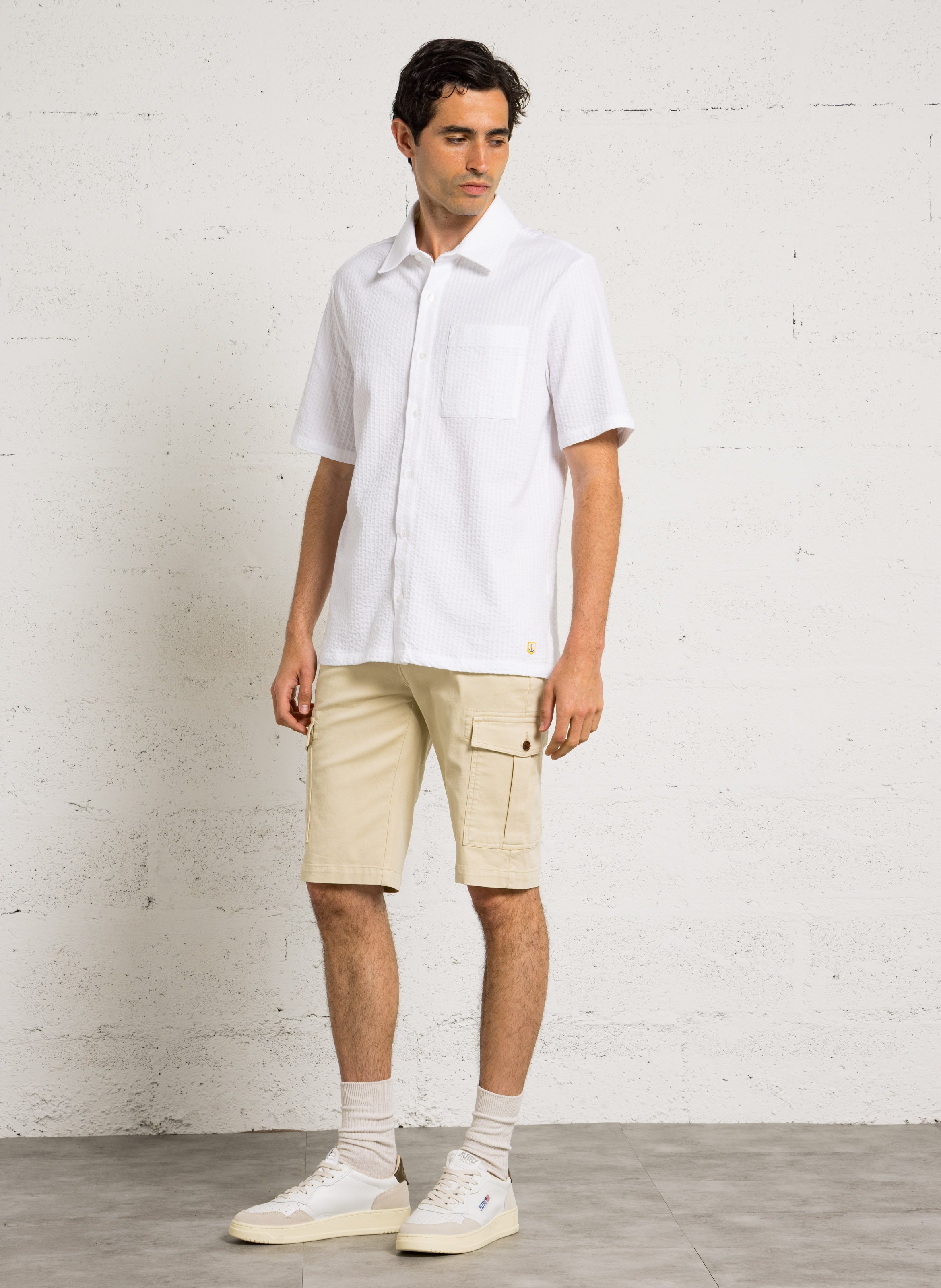 Chemise droite col classique en coton ARMOR-LUX Blanc