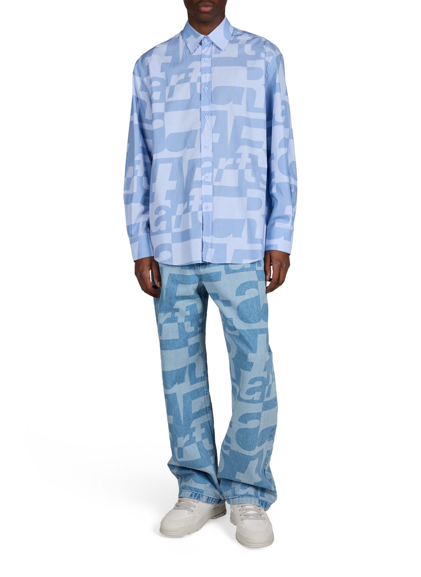 Shirt with all-over number print in cotton ARTE ANTWERP Blue