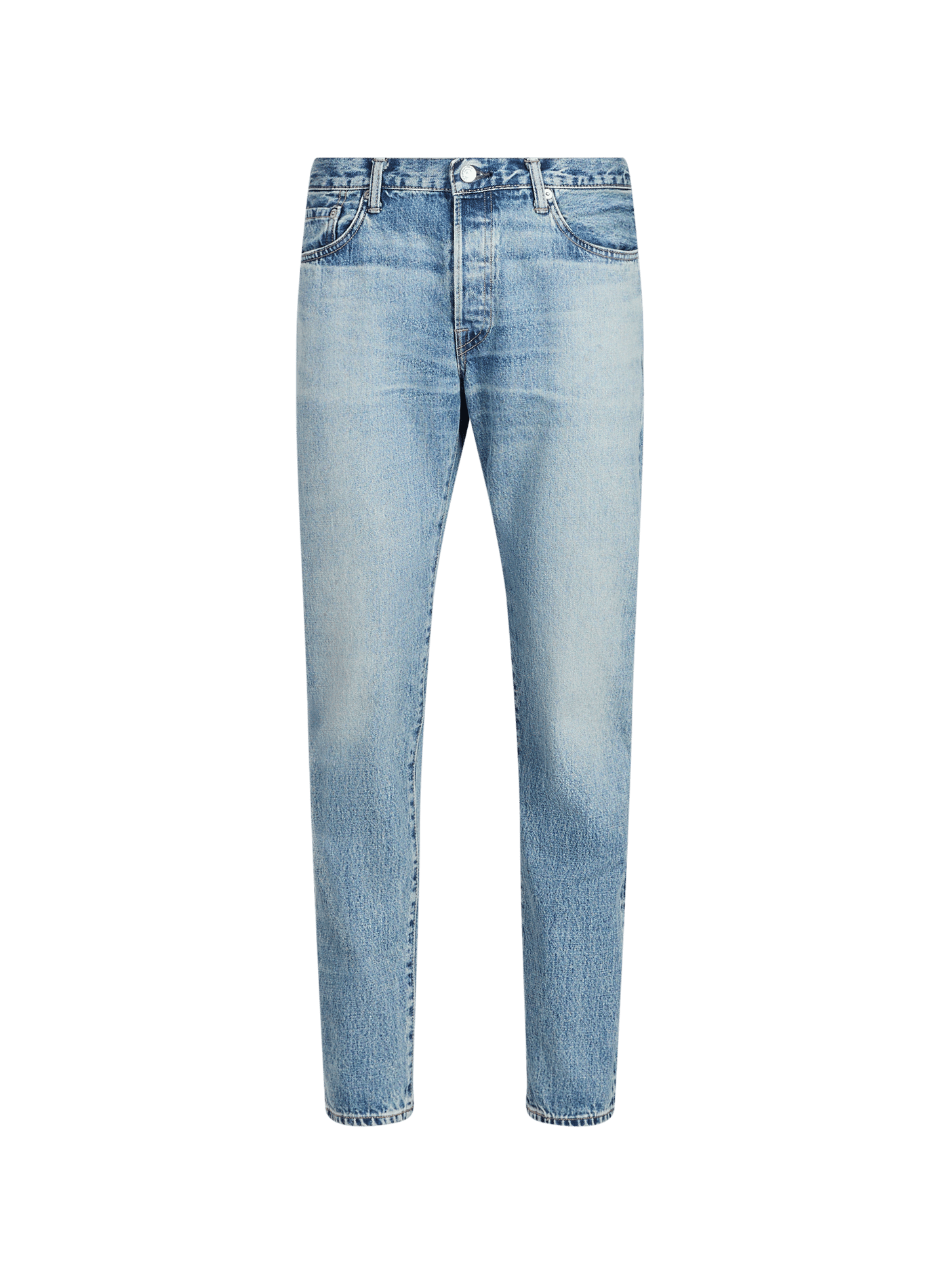 Jean droit uni en coton EDWIN Bleu