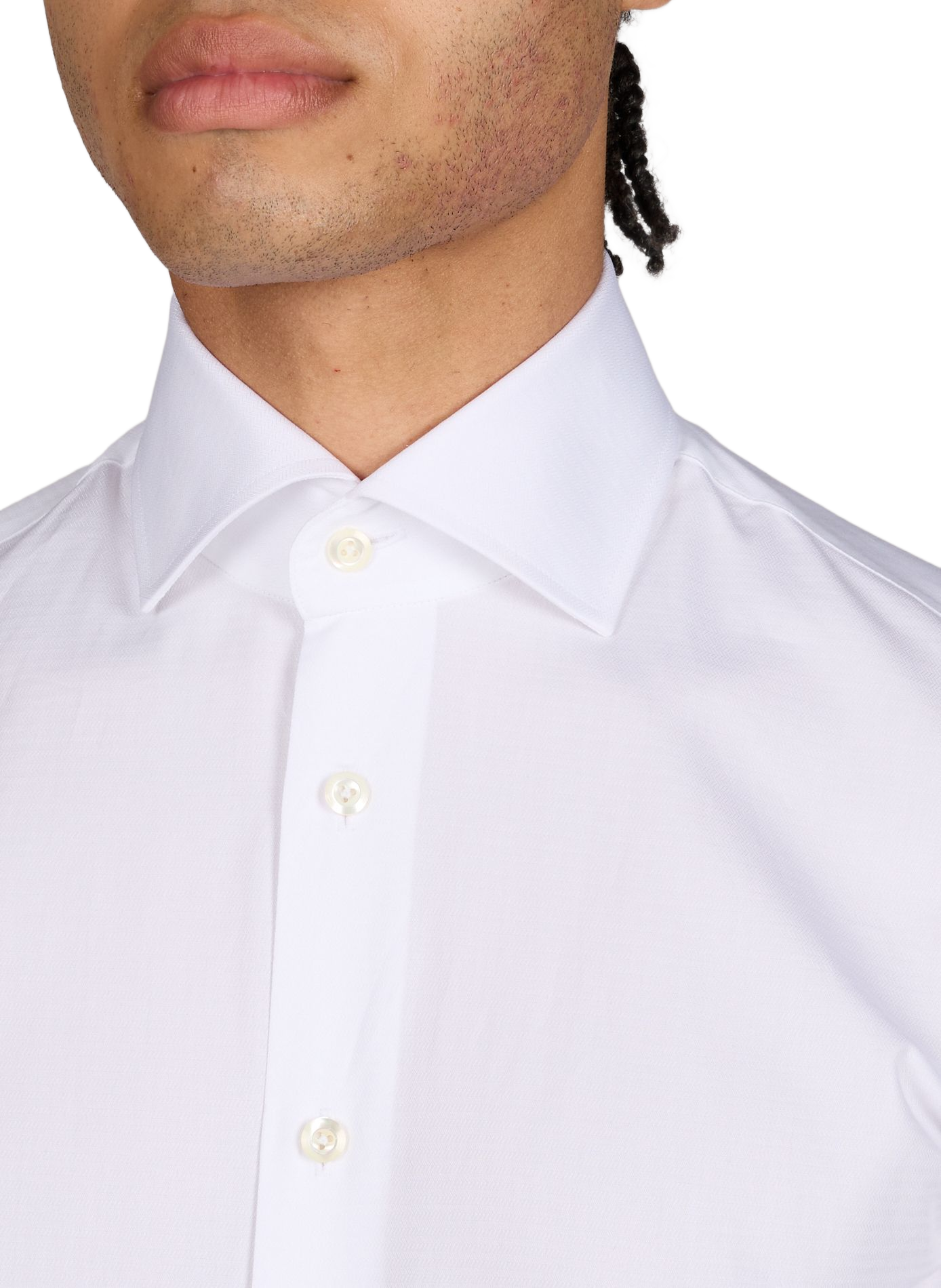 Chemise unie à manches longues en coton VAN LAACK Blanc