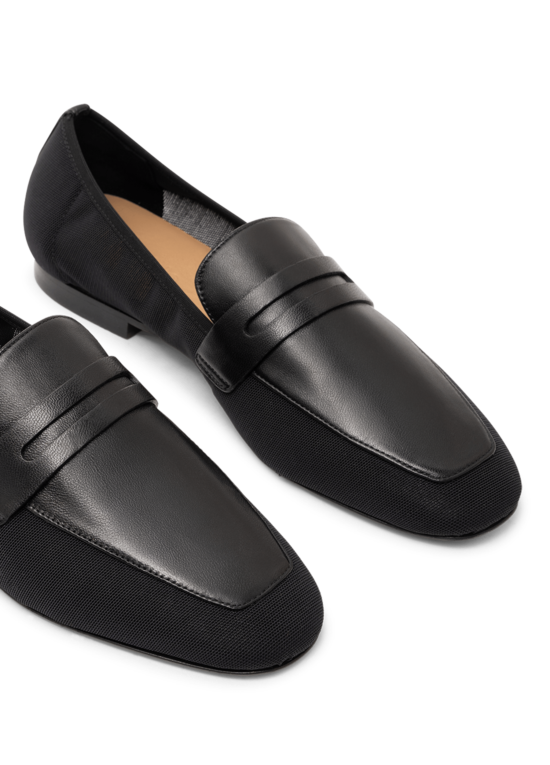 Mocassins giulia en resille / nappa PARALLELE Noir