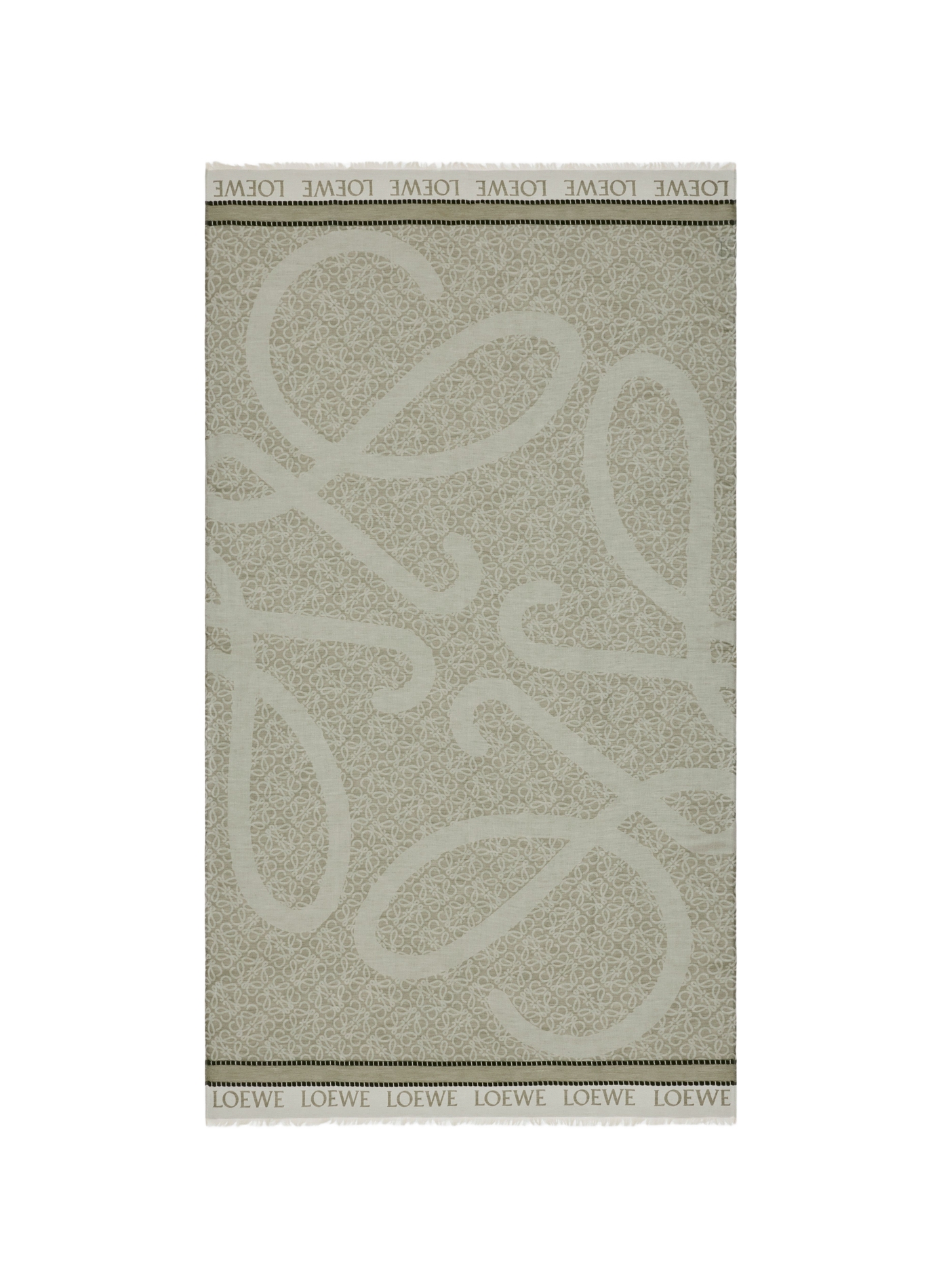 Anagram bedrucktes Baumwoll-Sarong LOEWE Grun