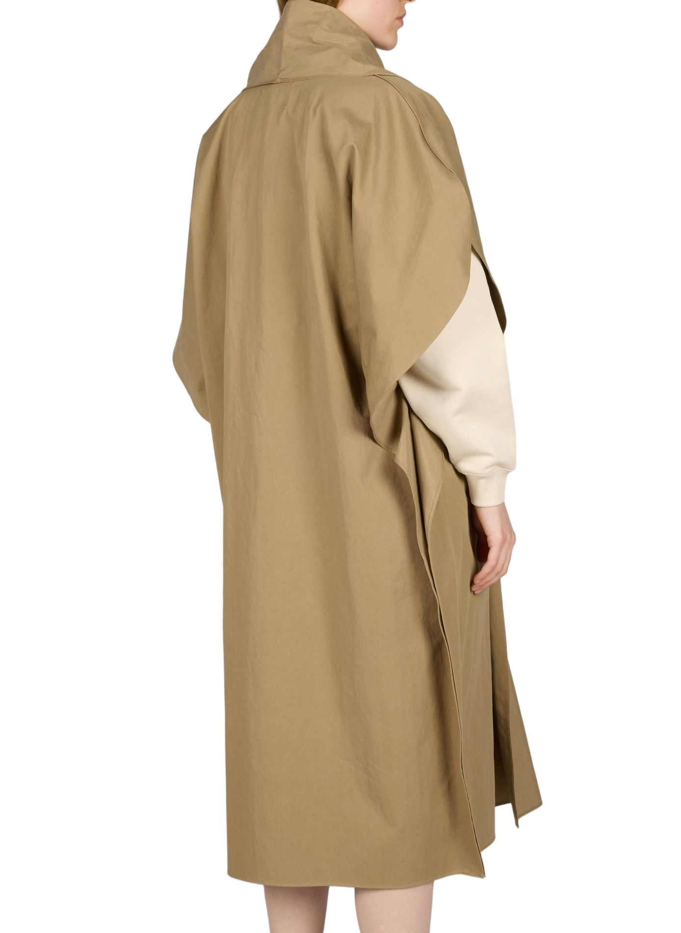 Trench cape sans manches en coton mélangé VIKTORIA CHAN Kaki