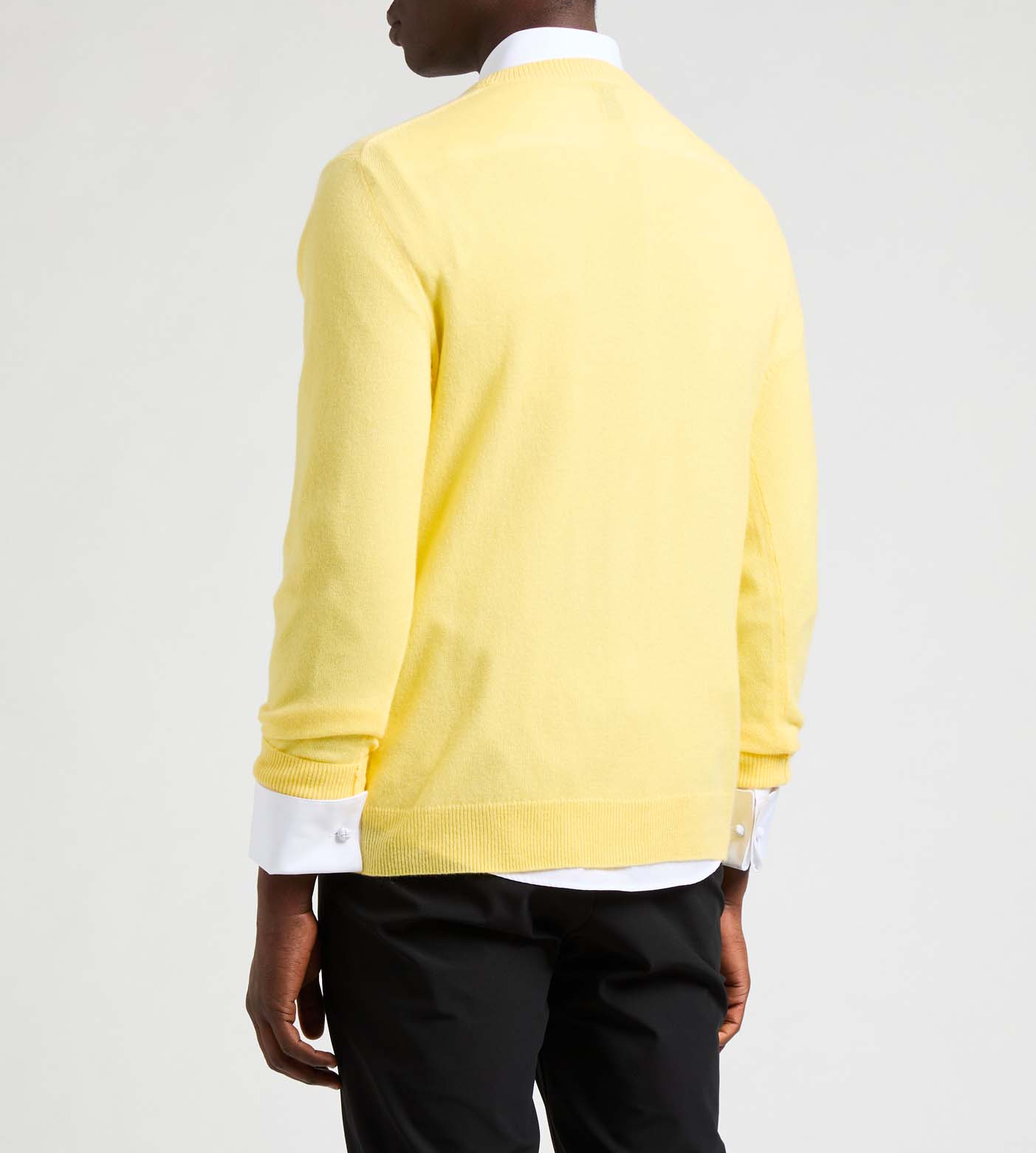 Pull col rond en cachemire AU PRINTEMPS PARIS Jaune