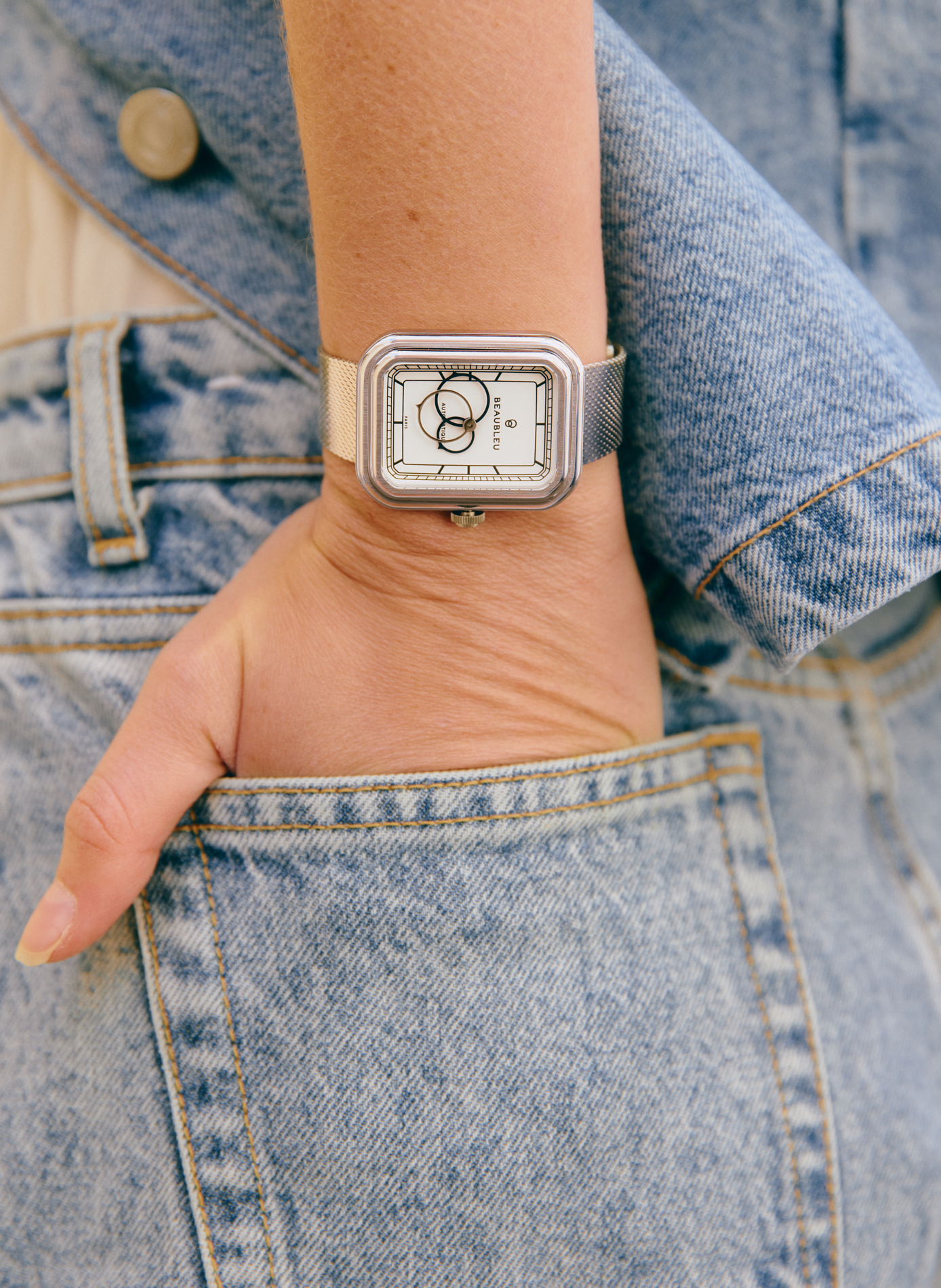 Montre automatique Ecce Figura Alba en acier inoxydable BEAUBLEU Argent