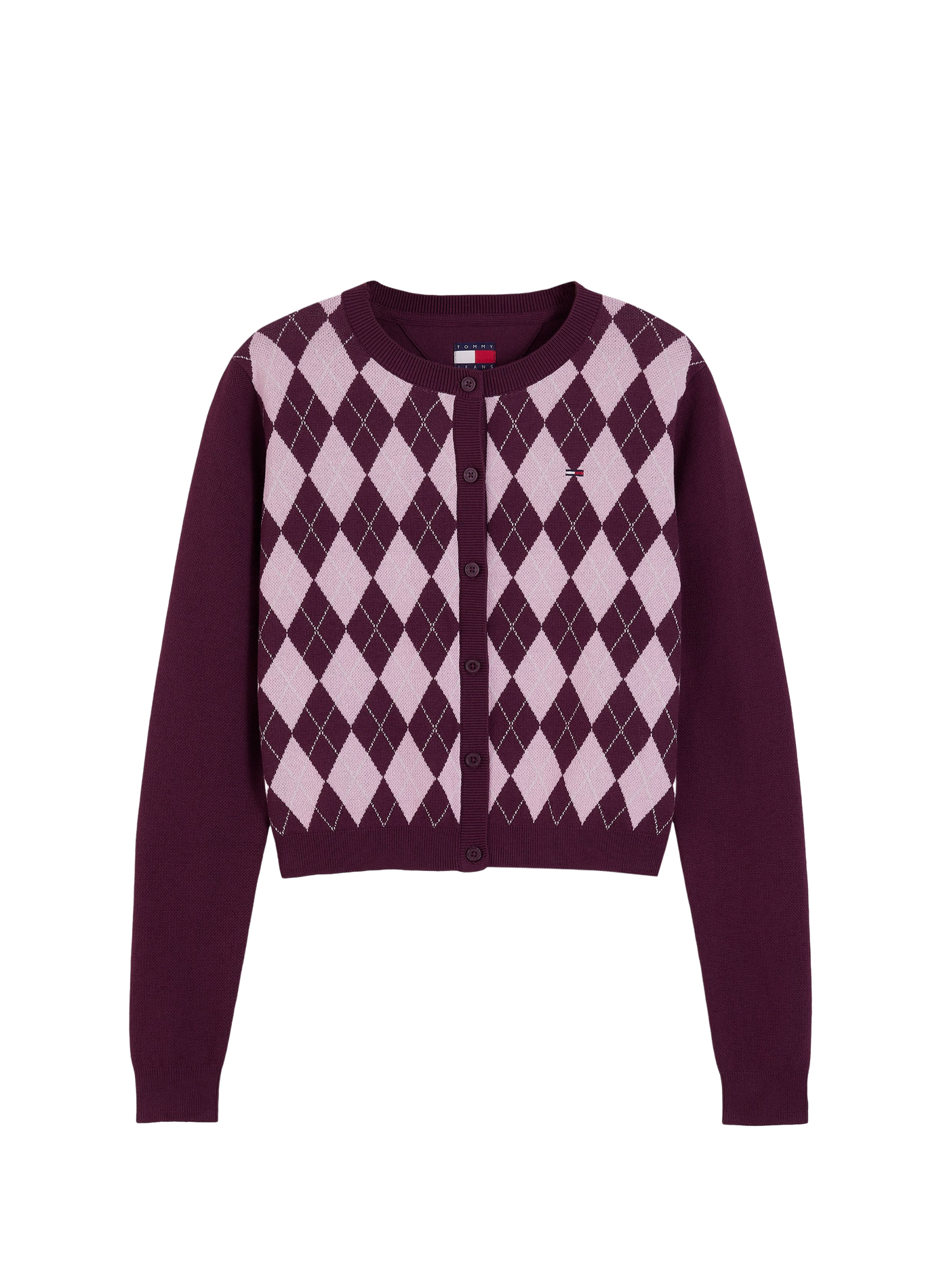 Gerade geschnittener Cardigan mit Argyle-Muster aus Baumwolle TOMMY HILFIGER Mehrfarbig