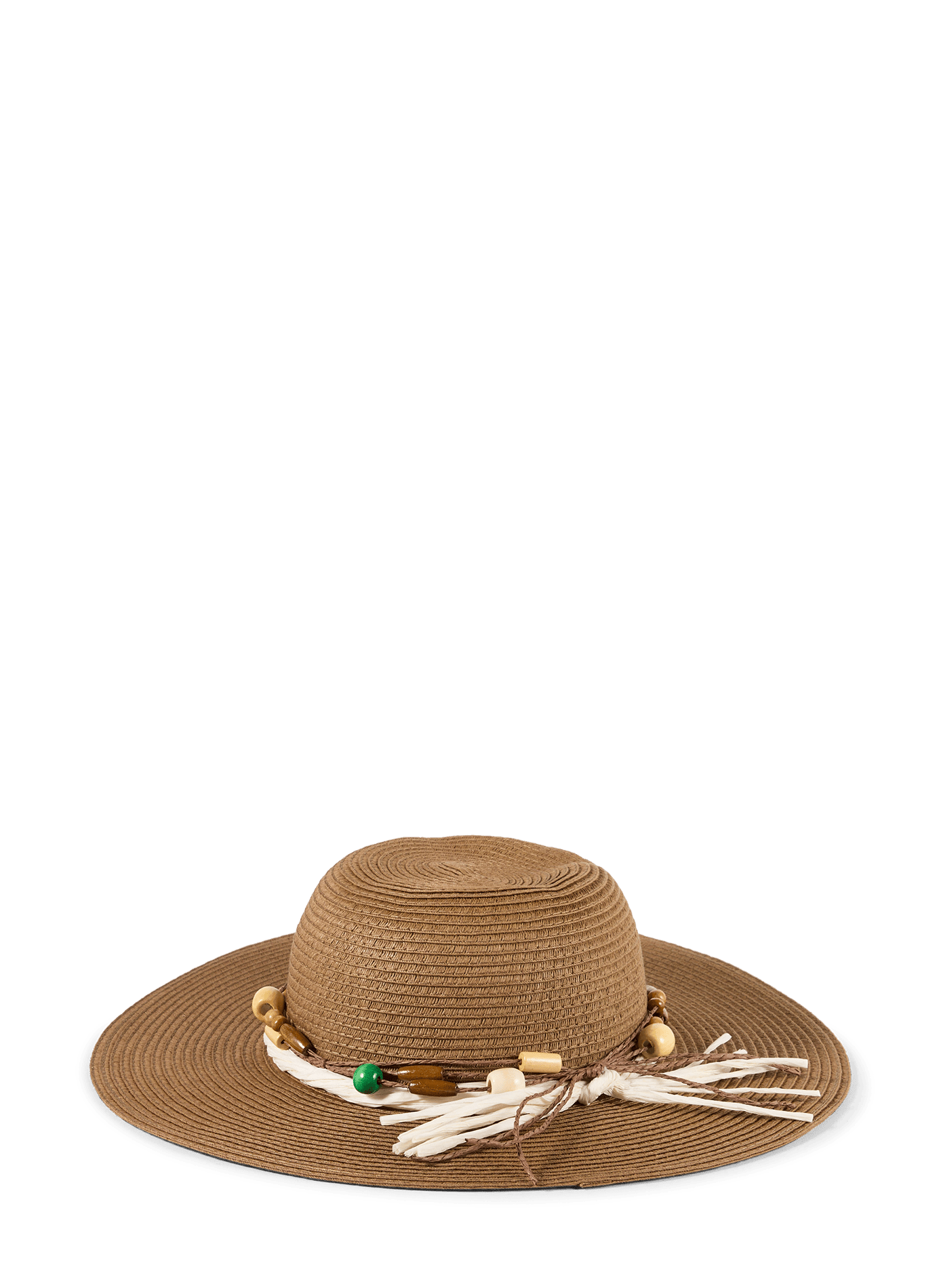 Chapeau paille à détail perle  AU PRINTEMPS PARIS Marron