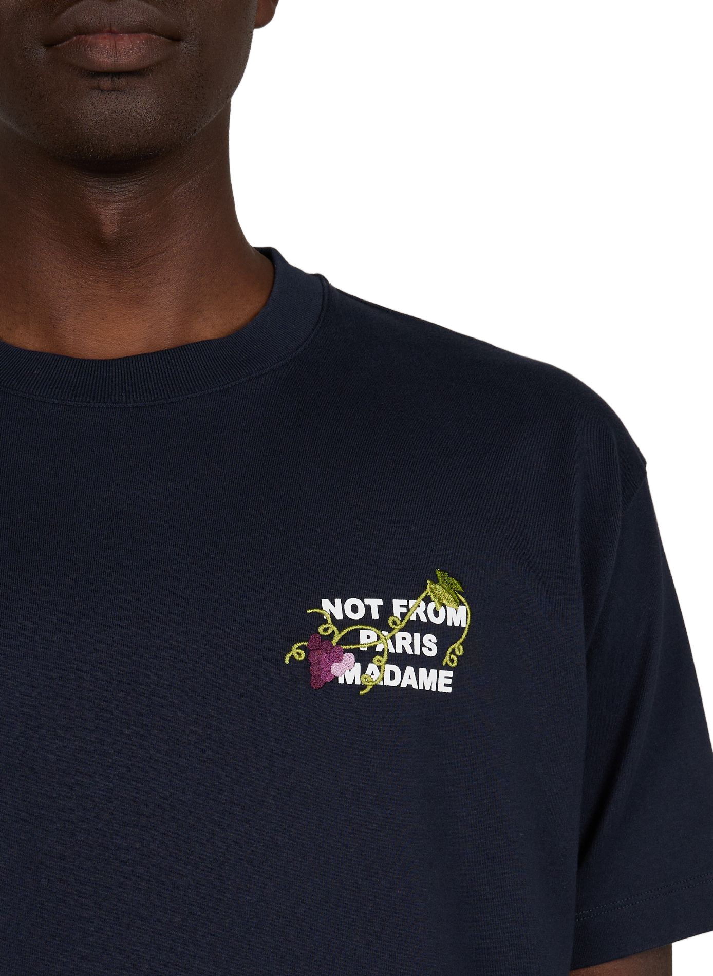 T-shirt brodé au dos en coton  DROLE DE MONSIEUR Bleu