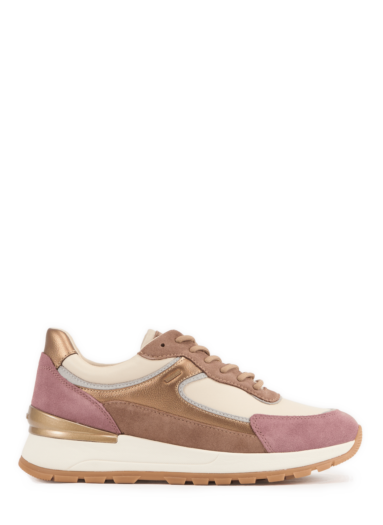 Mixed leather low-top sneakers GEOX Multicolour