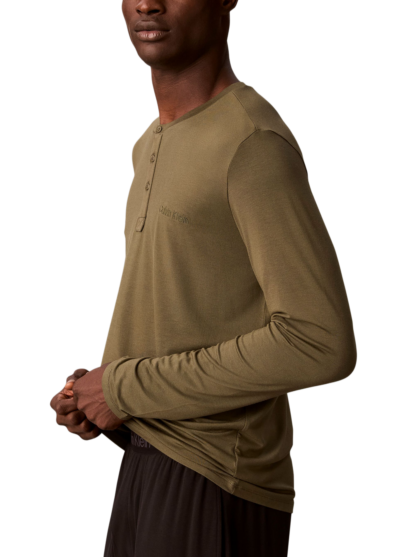 Pyjama-Langarm-T-Shirt CALVIN KLEIN Khaki