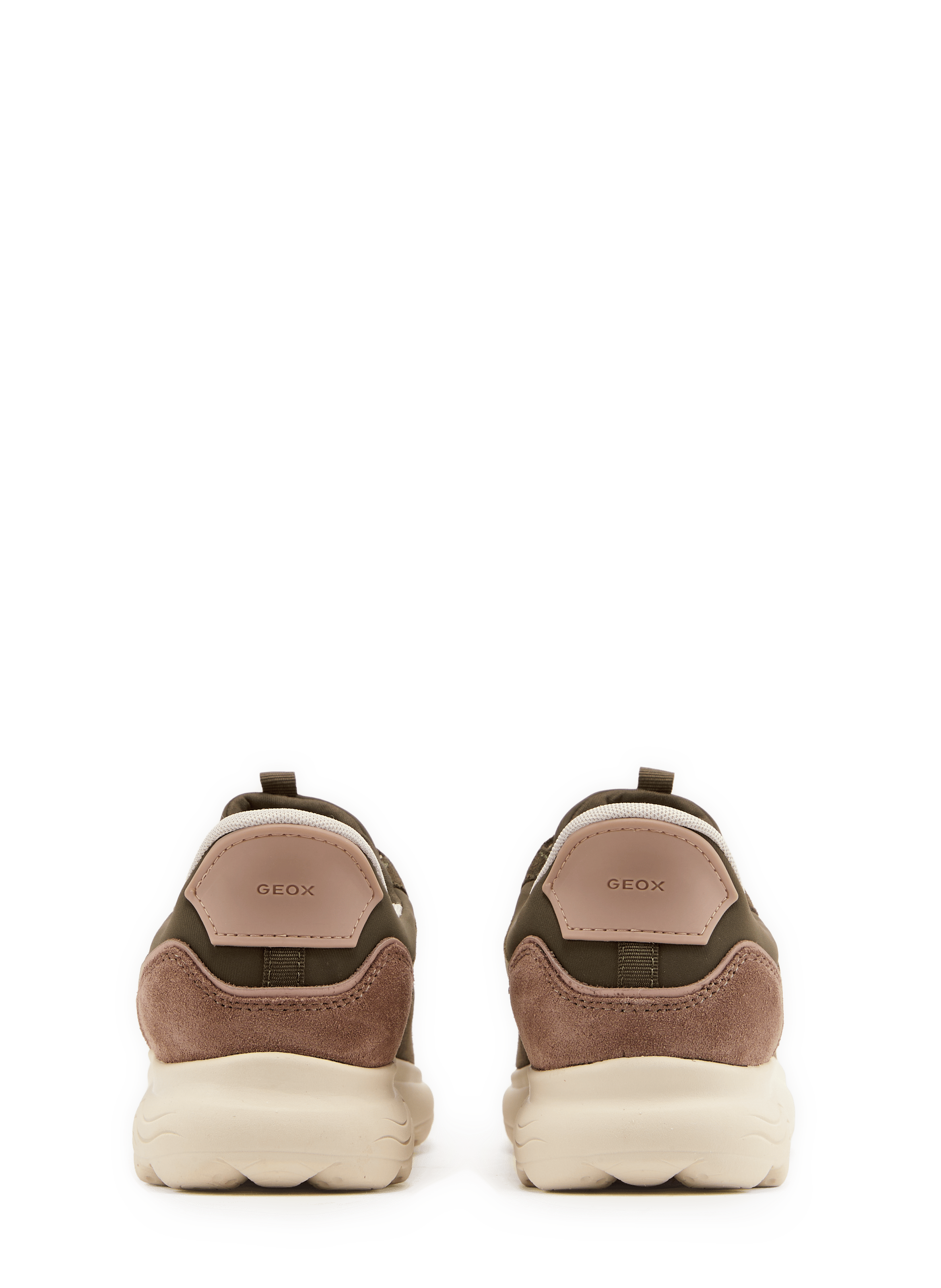 Flache Sneaker SPHERICA PLUS WOMAN aus gemischtem Leder. GEOX Khaki