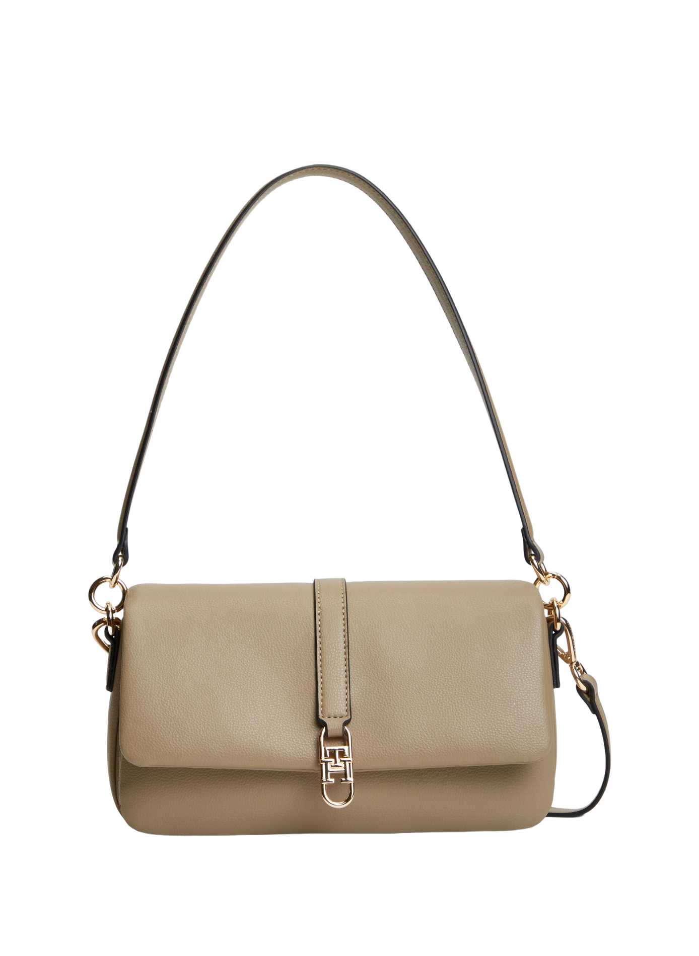 Plain flap shoulder bag TOMMY HILFIGER Beige
