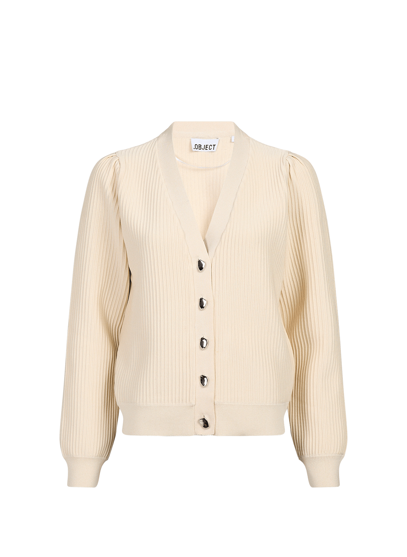 Buttoned V-neck cardigan OBJECT Beige