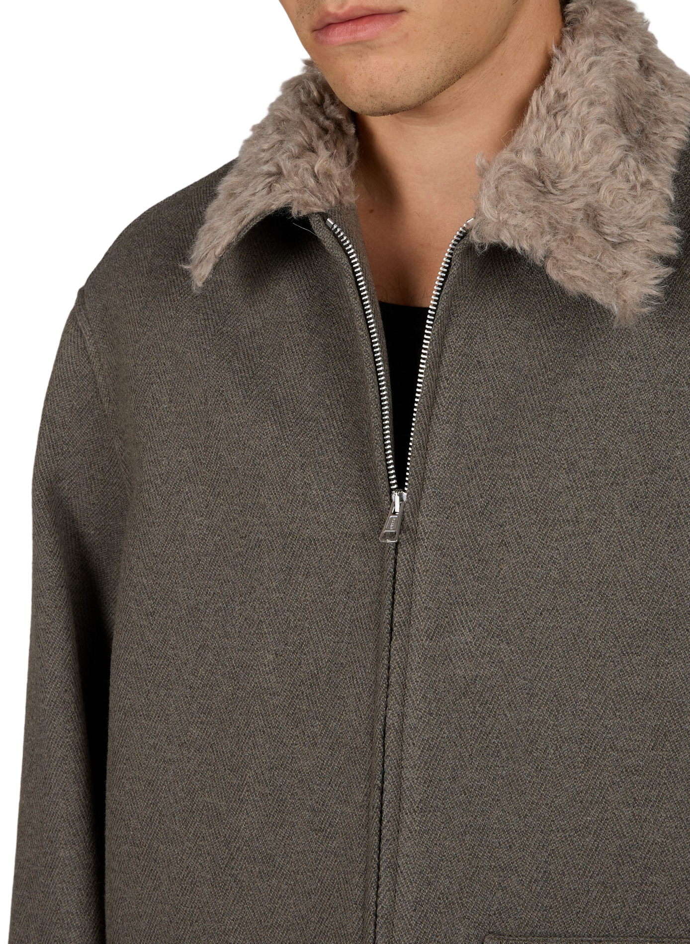 Gerade geschnittene Jacke mit klassischem Kragen aus Wollmischung OUR LEGACY Grun