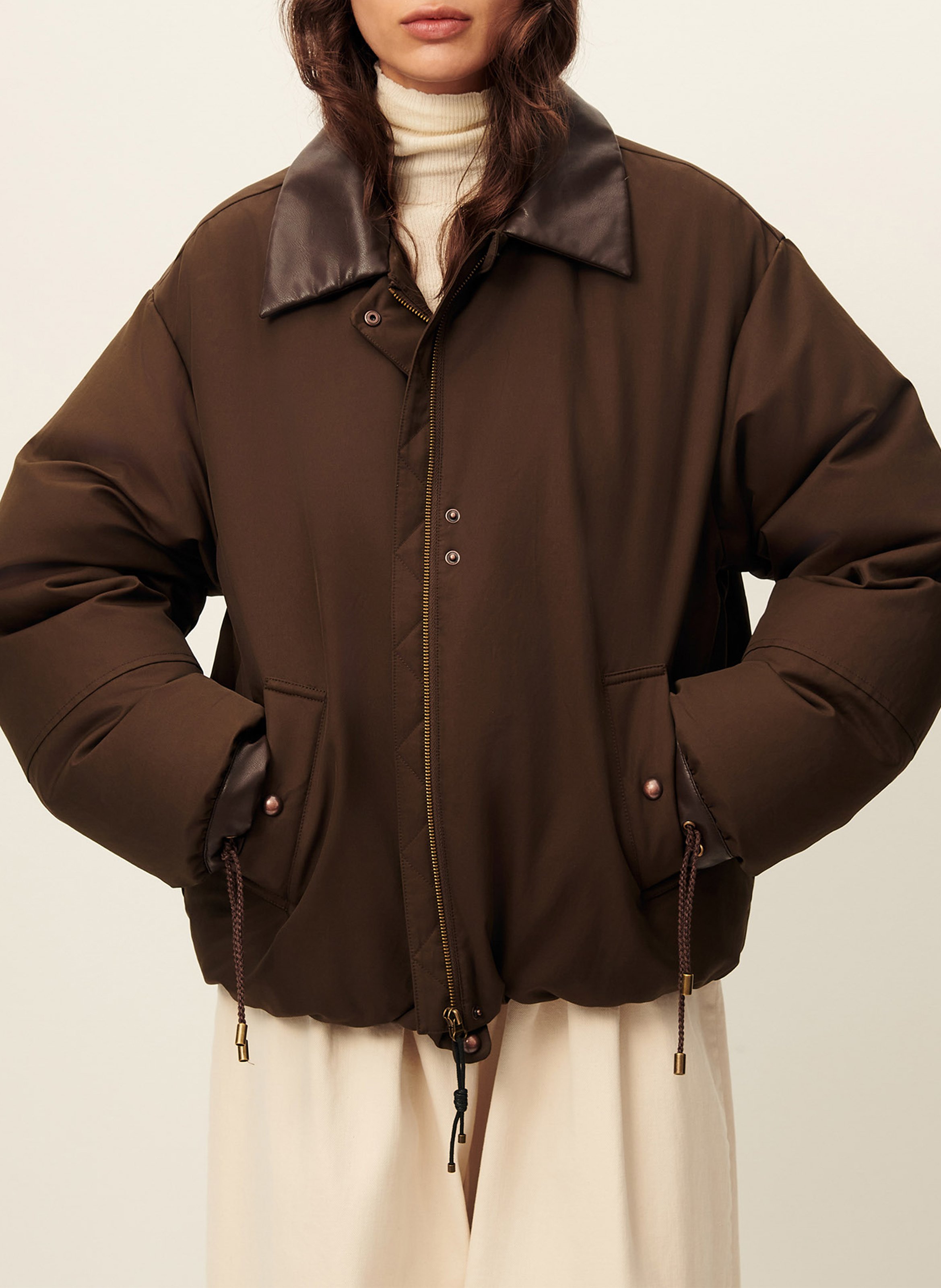 Manteau ample zippé uni livingcold SESSUN Kaki