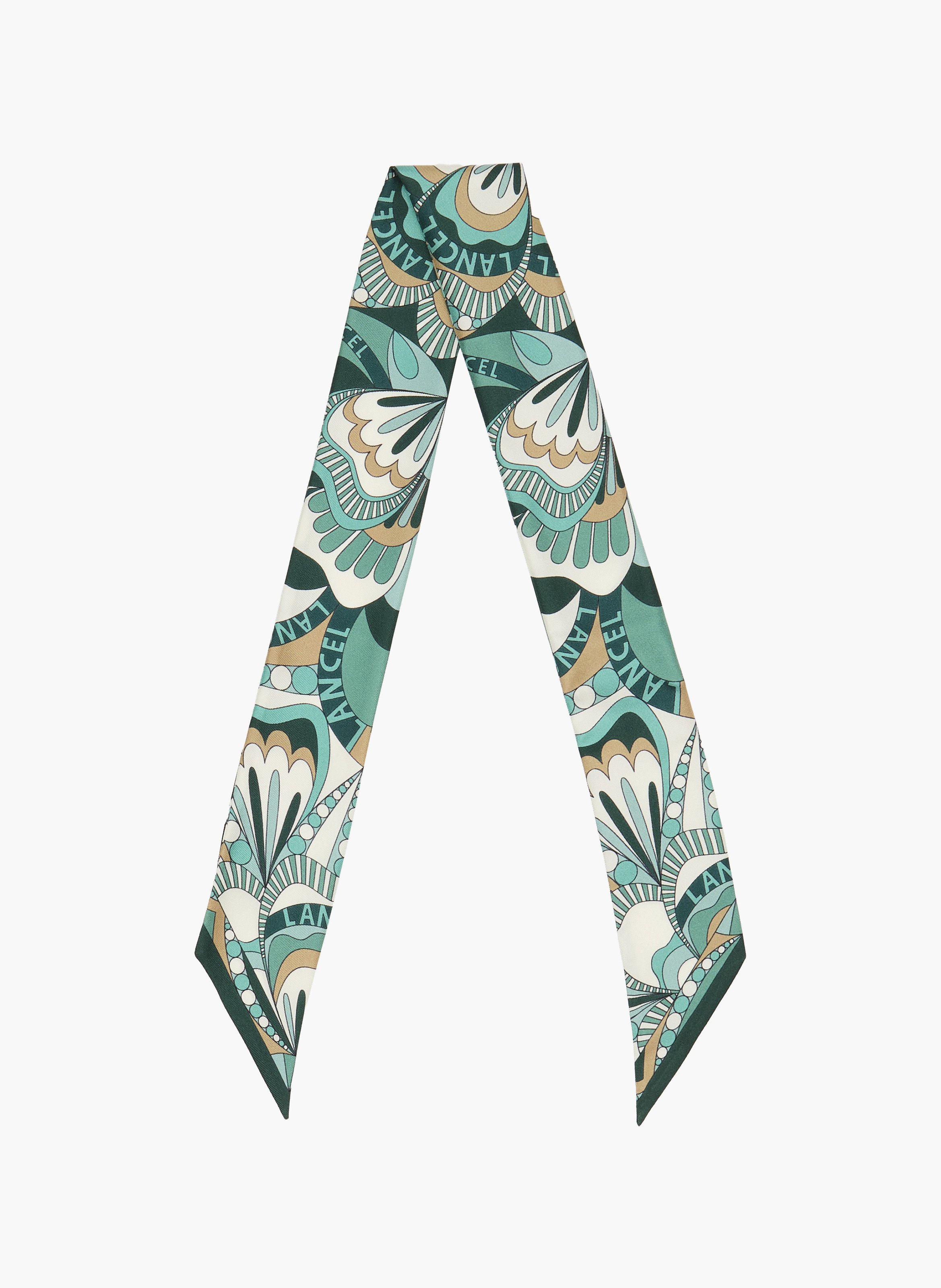 Bandeau en soie façon sergé, imprimé floral, taille unique. LANCEL Multicolore