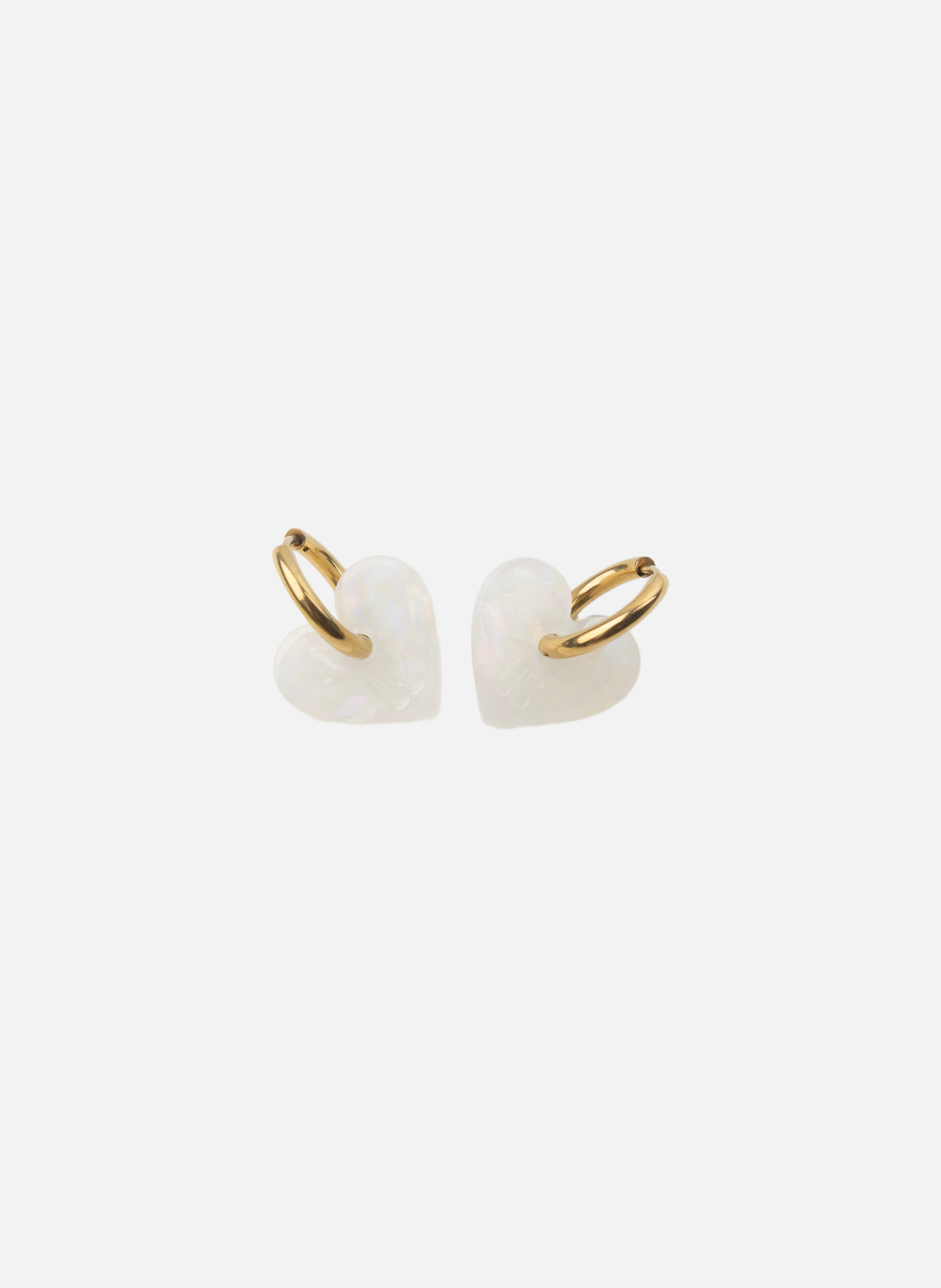 Boucles d'oreilles lova lova avec anneaux en acier inoxydable doré  Irisée
