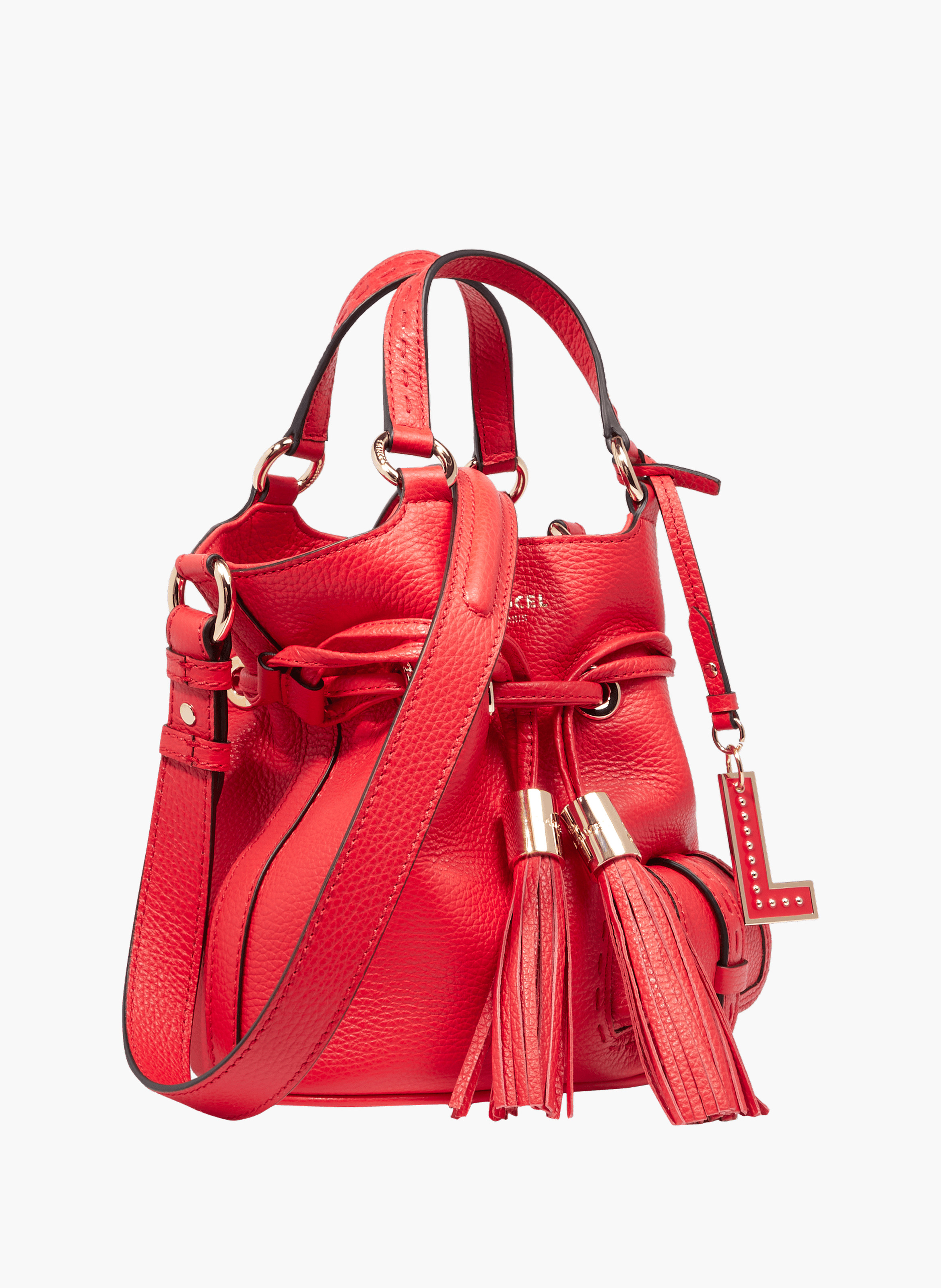 Sac seau s premier flirt de lancel en cuir LANCEL Rouge