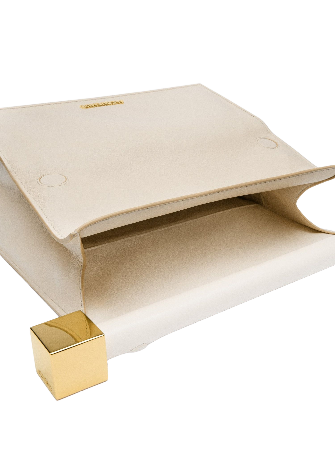 De Rond Carré-clutch van lamsleer JACQUEMUS Wit