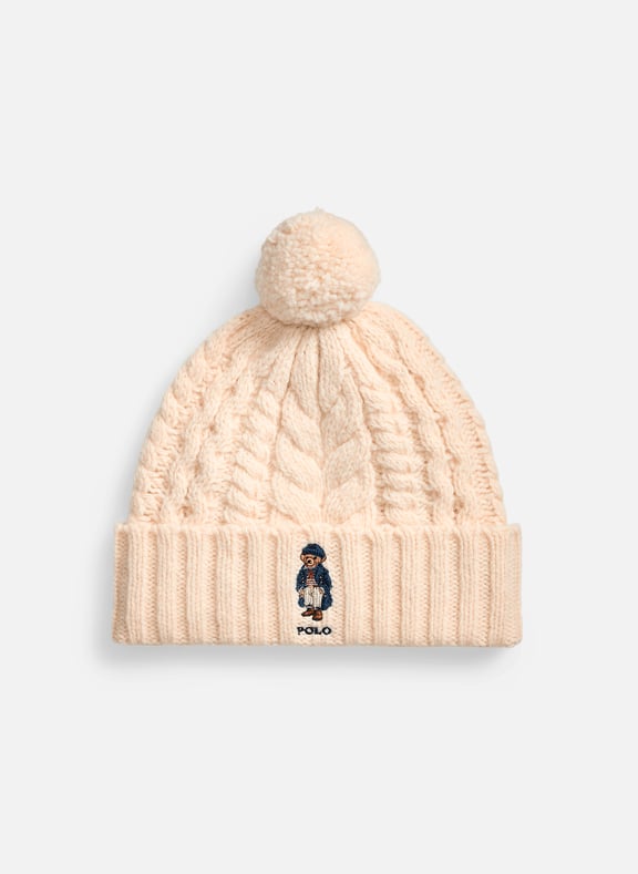 Logo beanie White by POLO RALPH LAUREN POLO RALPH LAUREN Logo beanie White